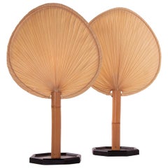 Pair of Uchiwa Fan Table Lights by Ingo Maurer Design M, Germany, 1970s