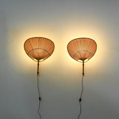 Pair of Uchiwa II wall lights by Ingo Maurer, Design M 1973