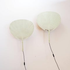 Pair Of Uchiwa III Wall Lamps By Ingo Maurer For M Design, 1970s