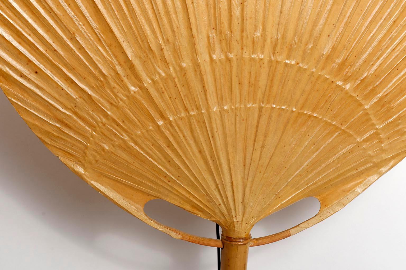Pair of ‘Uchiwa’ Sconces Wall Lamps Lights, Ingo Maurer, Bamboo Paper, 1970s 3