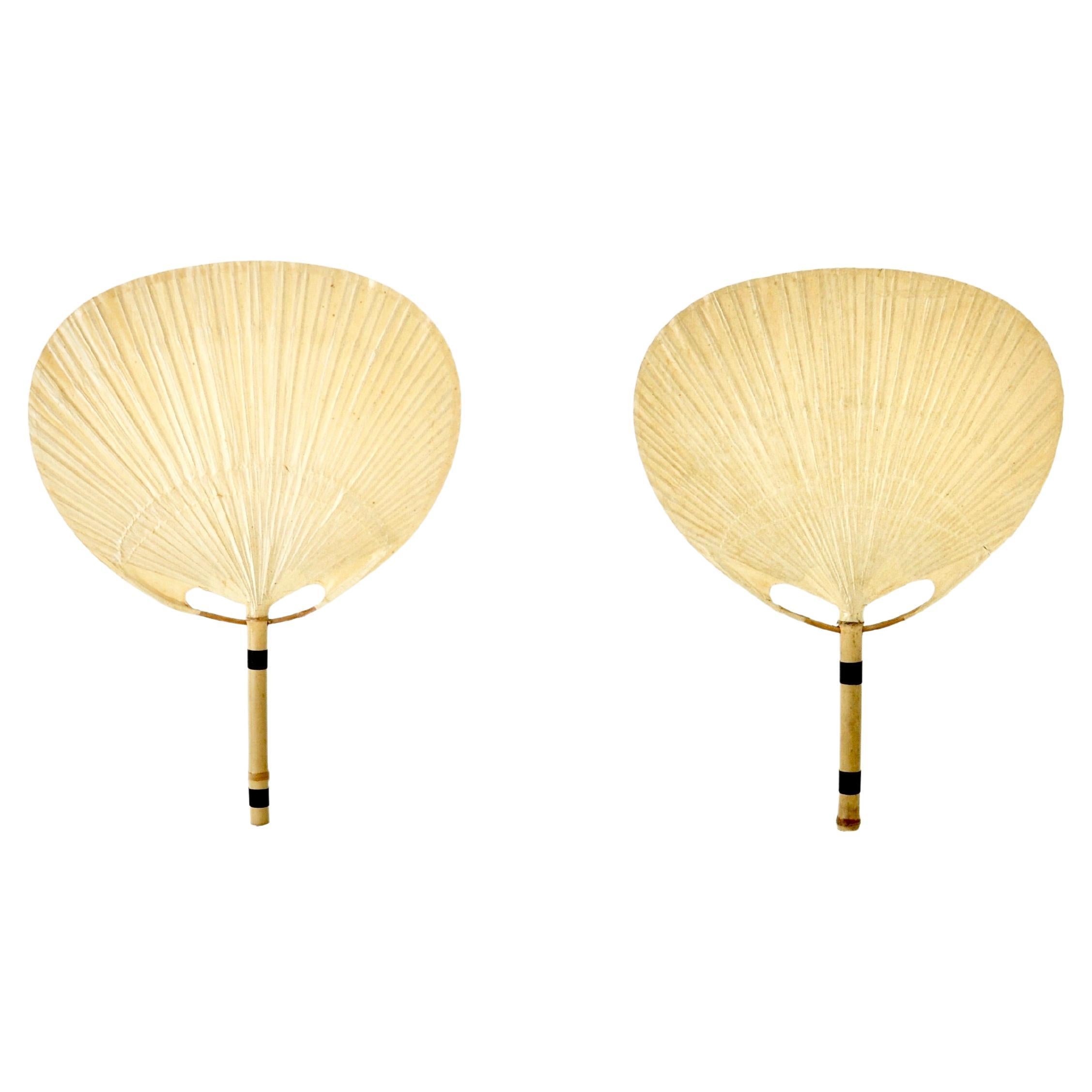 Pair of Uchiwa Wall Lamps by Ingo Maurer for M Design, 1970s