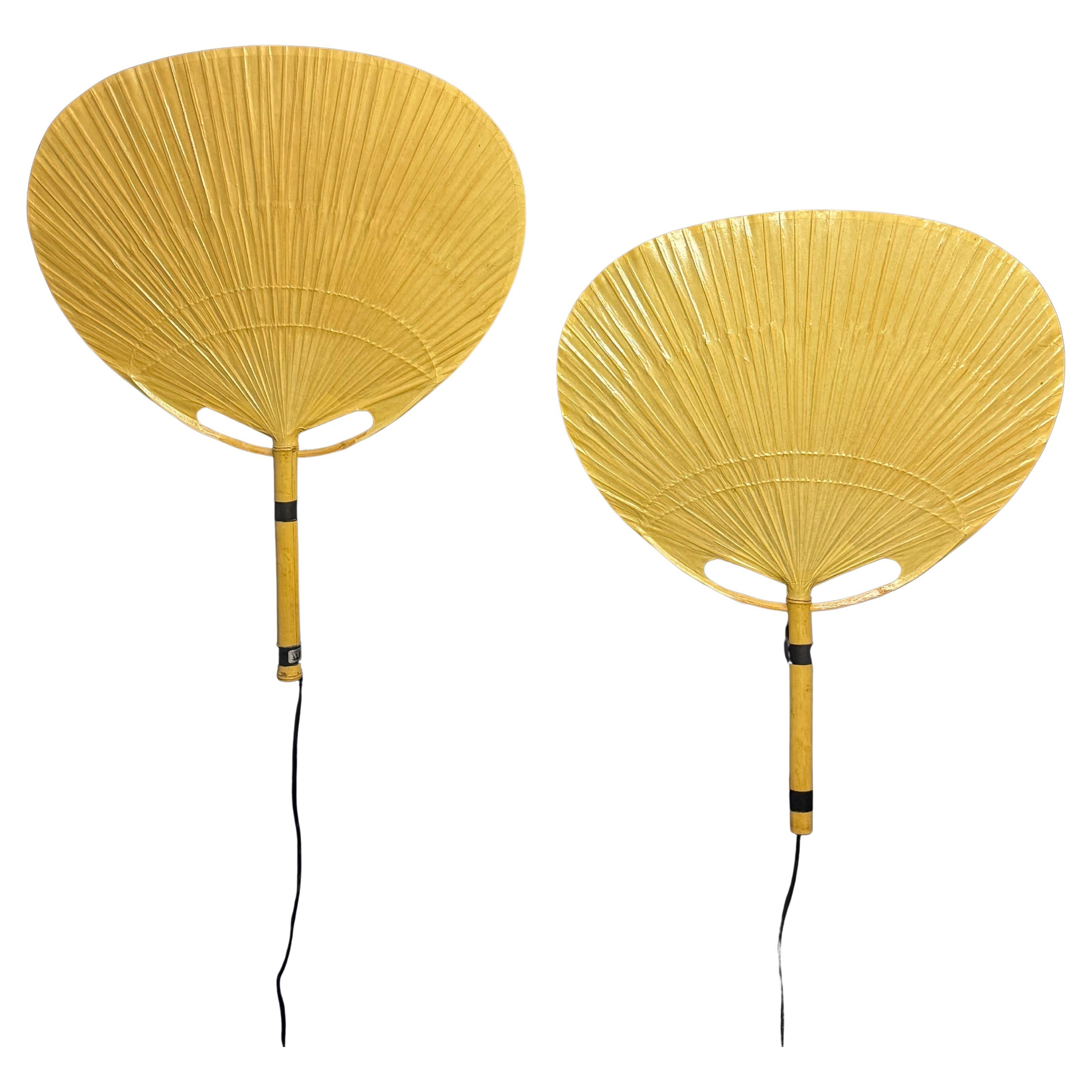 Coppia di lampade da parete Uchiwa  III di Ingo Maurer per Deisgn M, Germania, anni '70