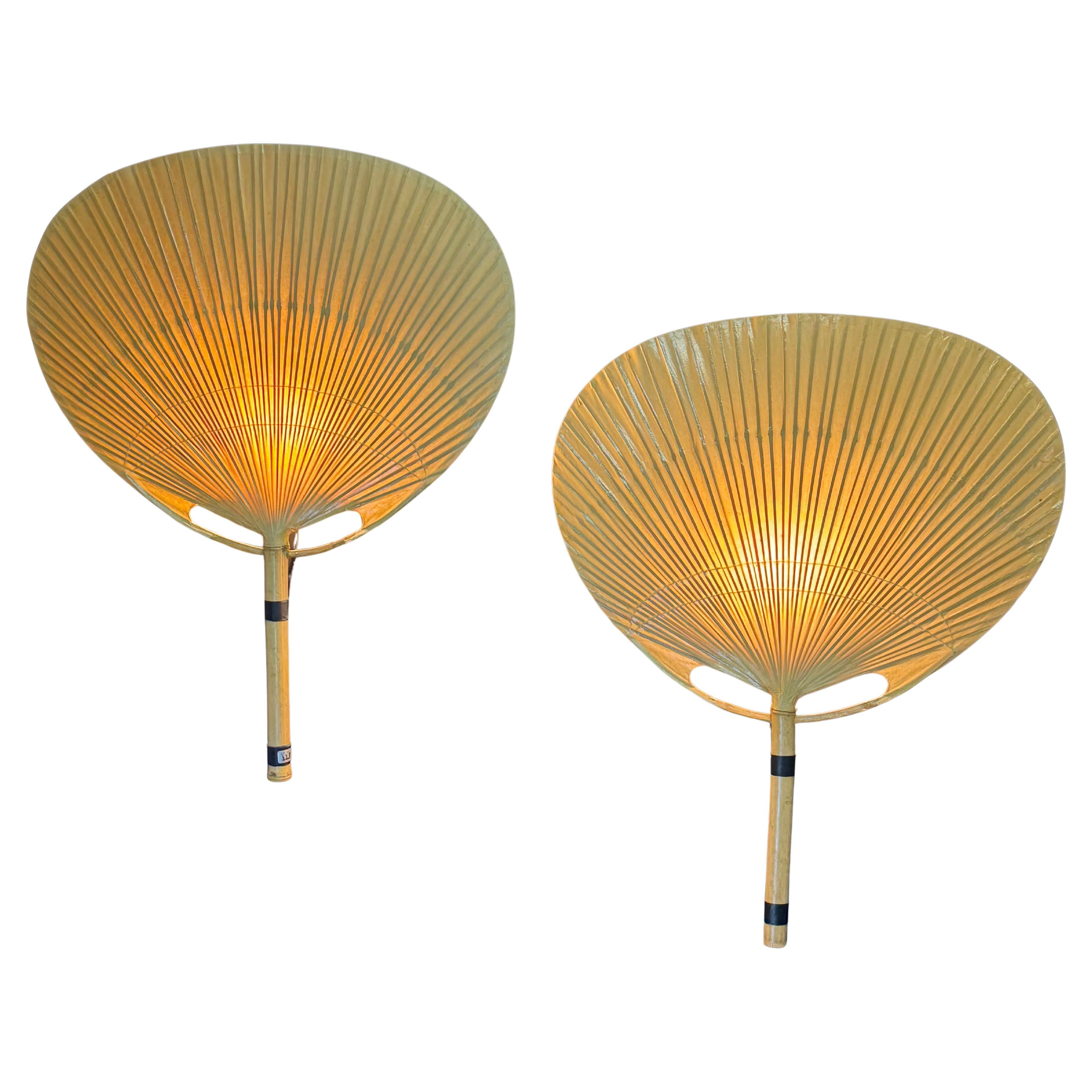 Paire d'appliques Uchiwa  III par Ingo Maurer pour Deisgn M, Allemagne, années 1970