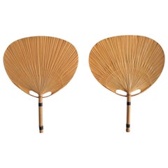 Vintage Pair of Uchiwa Wall Sconces by Ingo Maurer, Germany, 1973