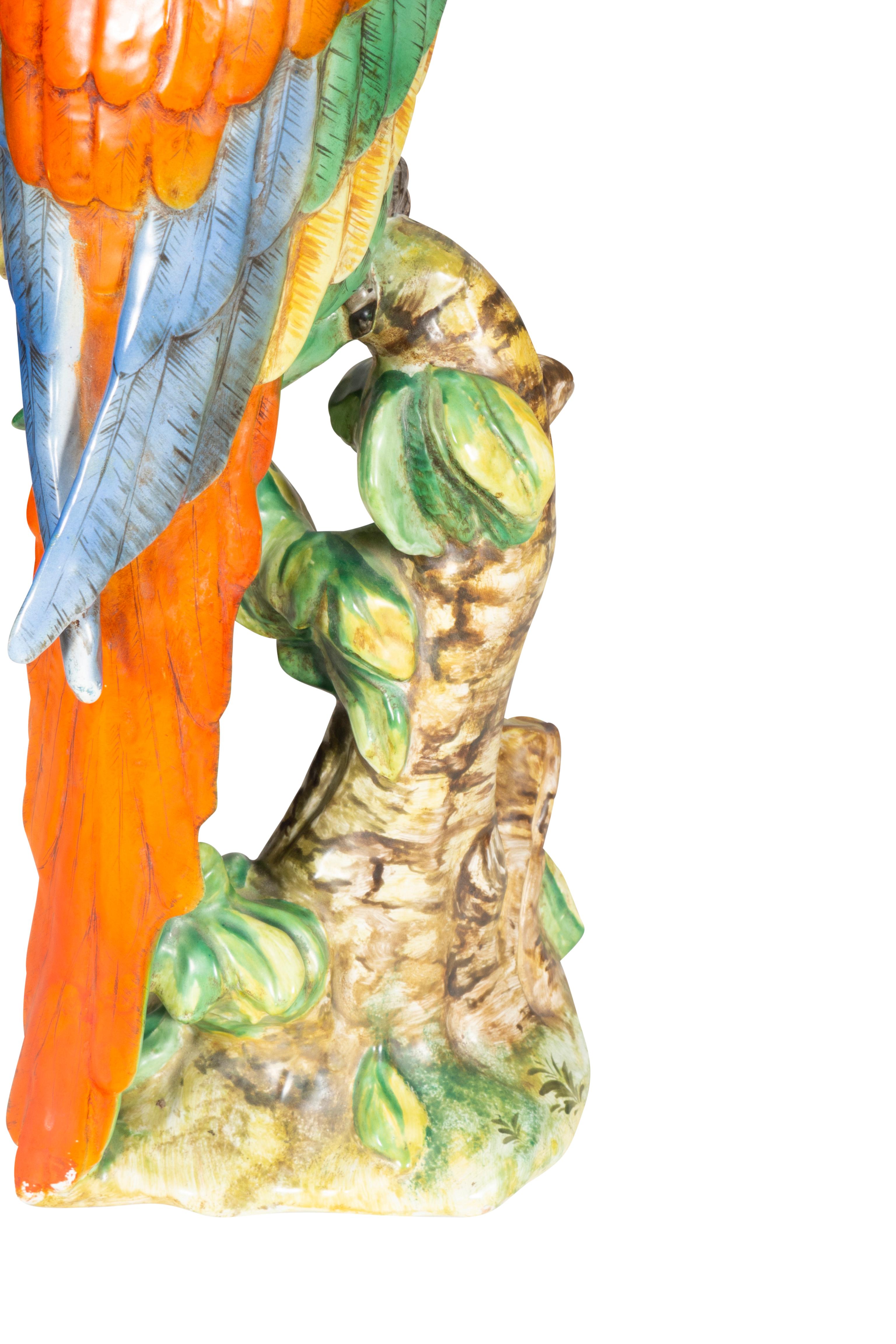 Pair of Ugo Zaccagnini Ceramic Parrots Retailed by Ovington, New York 7