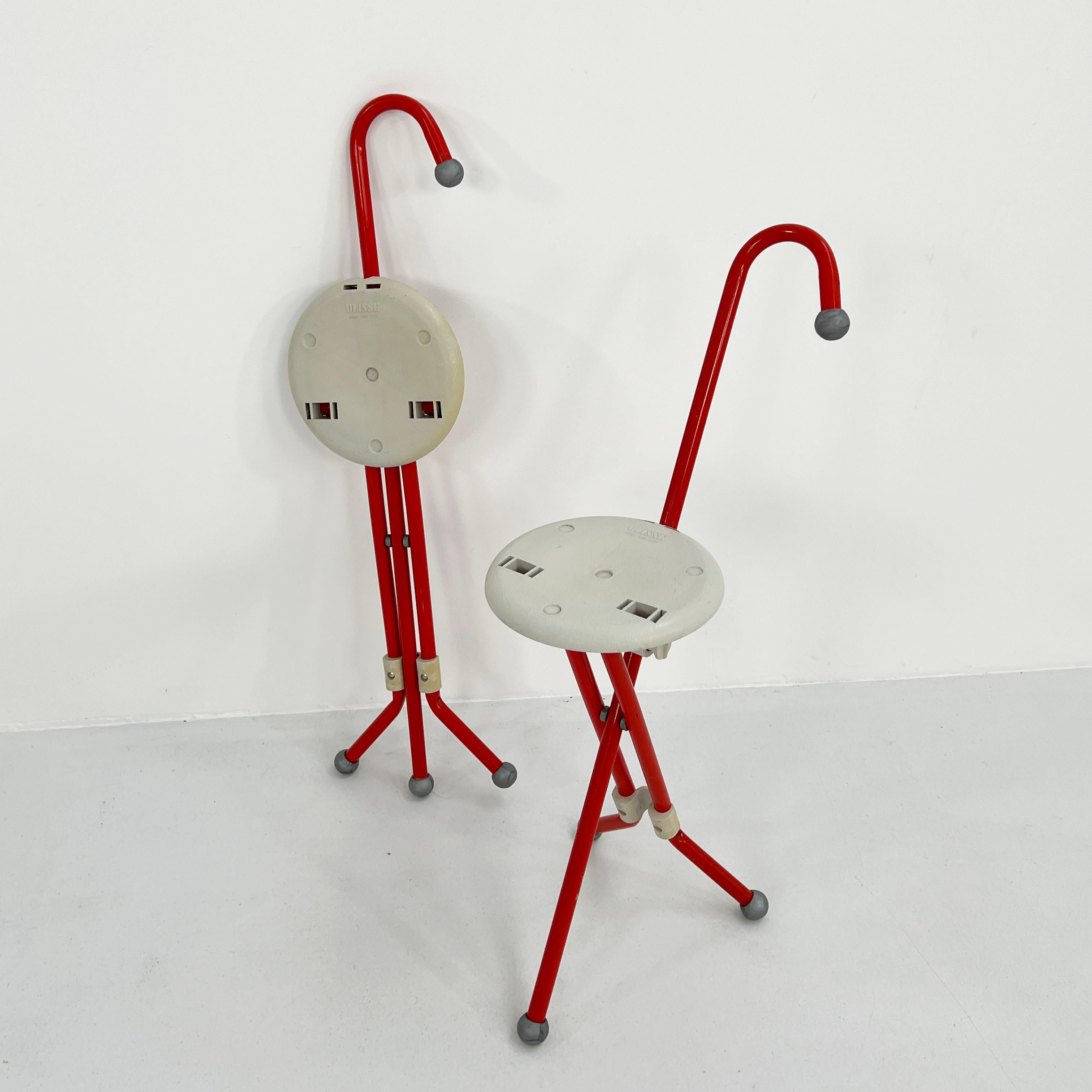 Post-Modern Pair of Ulisse Folding Stools by Ivan Loss for Sandrigarden, 1980s