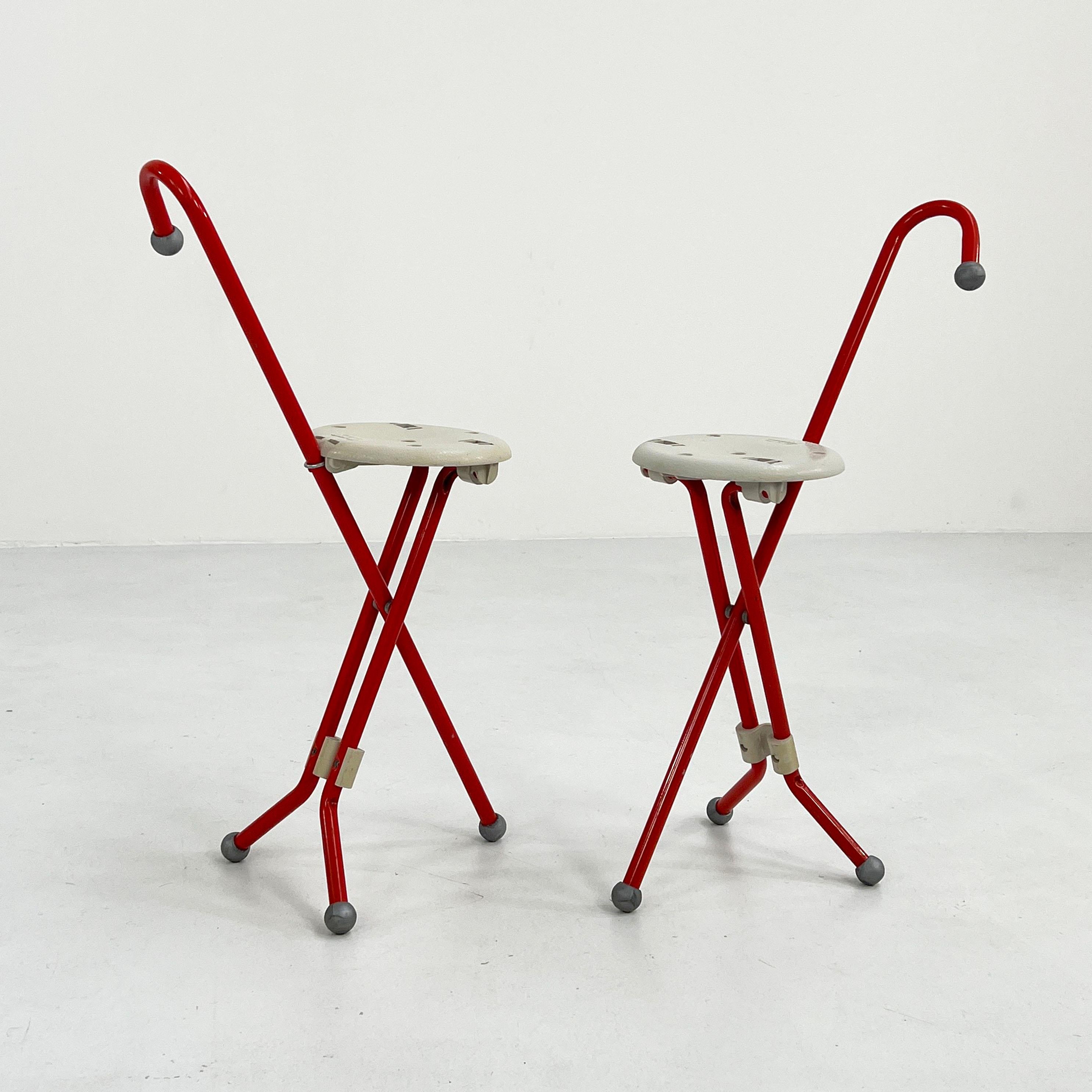 Metal Pair of Ulisse Folding Stools by Ivan Loss for Sandrigarden, 1980s