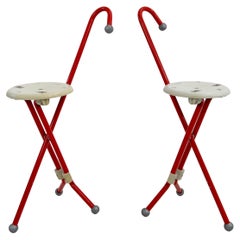 Pair of Ulisse Folding Stools by Ivan Loss for Sandrigarden, 1980s