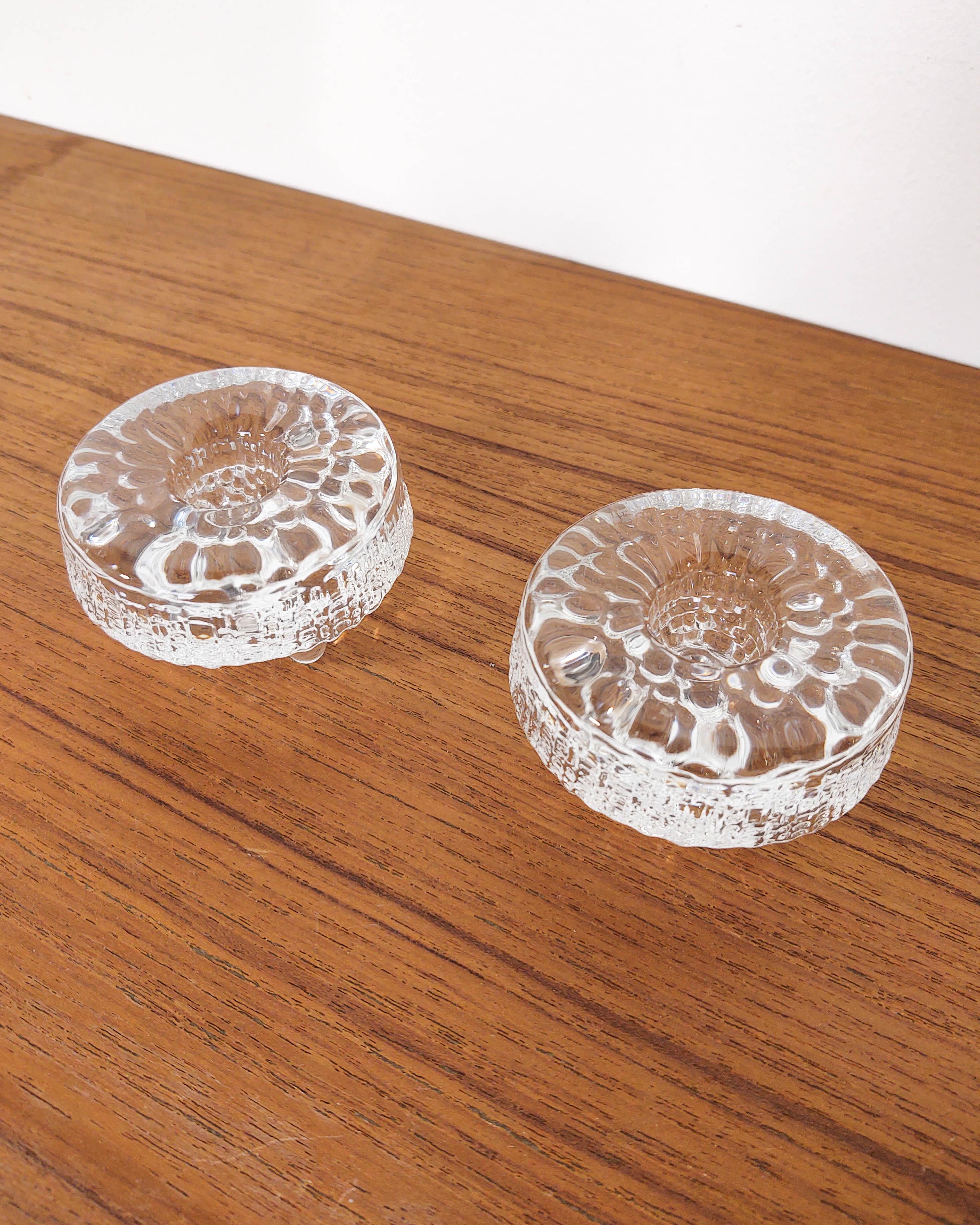 Pair of Ultima Thule Candle Holders by Tapio Wirkkala for Iittala, Finland In Good Condition In Hawthorne, CA