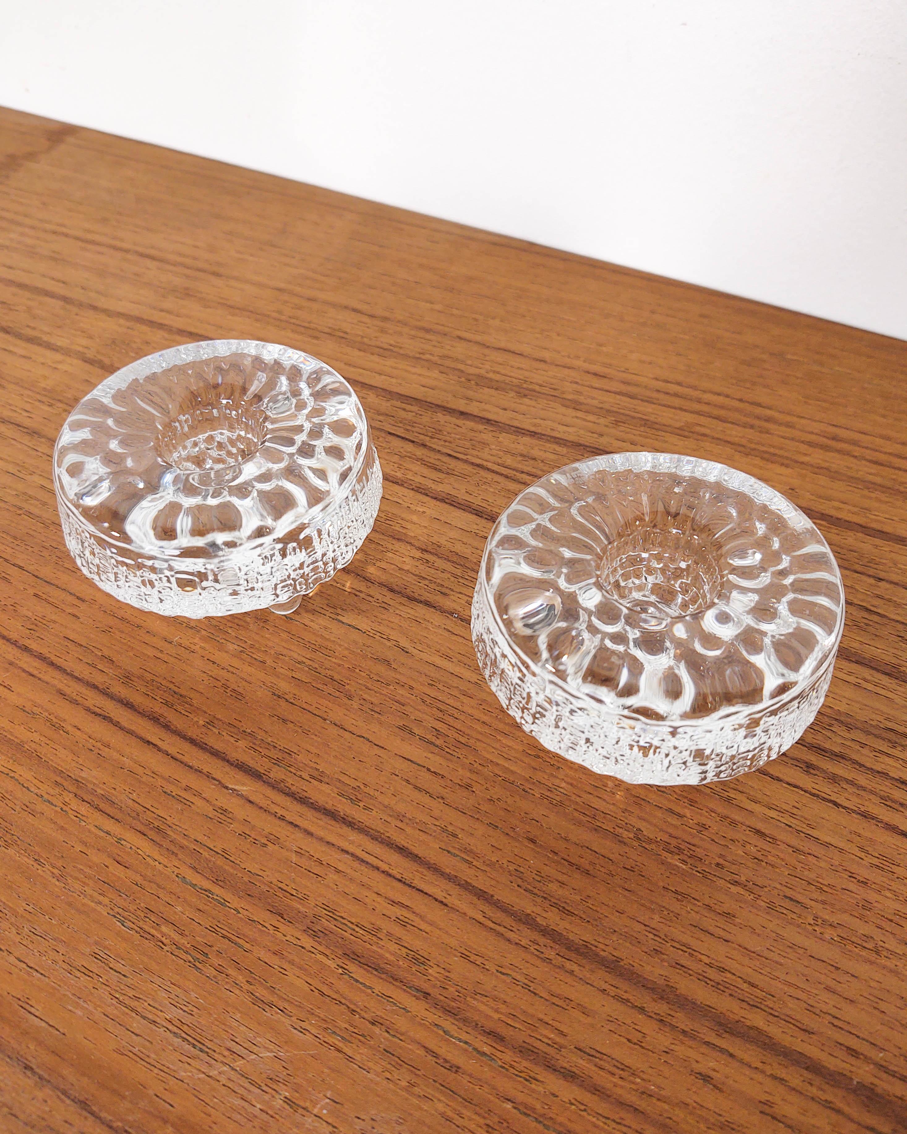 Pair of Ultima Thule Candle Holders by Tapio Wirkkala for Iittala, Finland In Good Condition For Sale In Hawthorne, CA