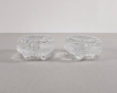 Pair of 'Ultima Thule' Glass Candle Holders by Tapio Wirkkala