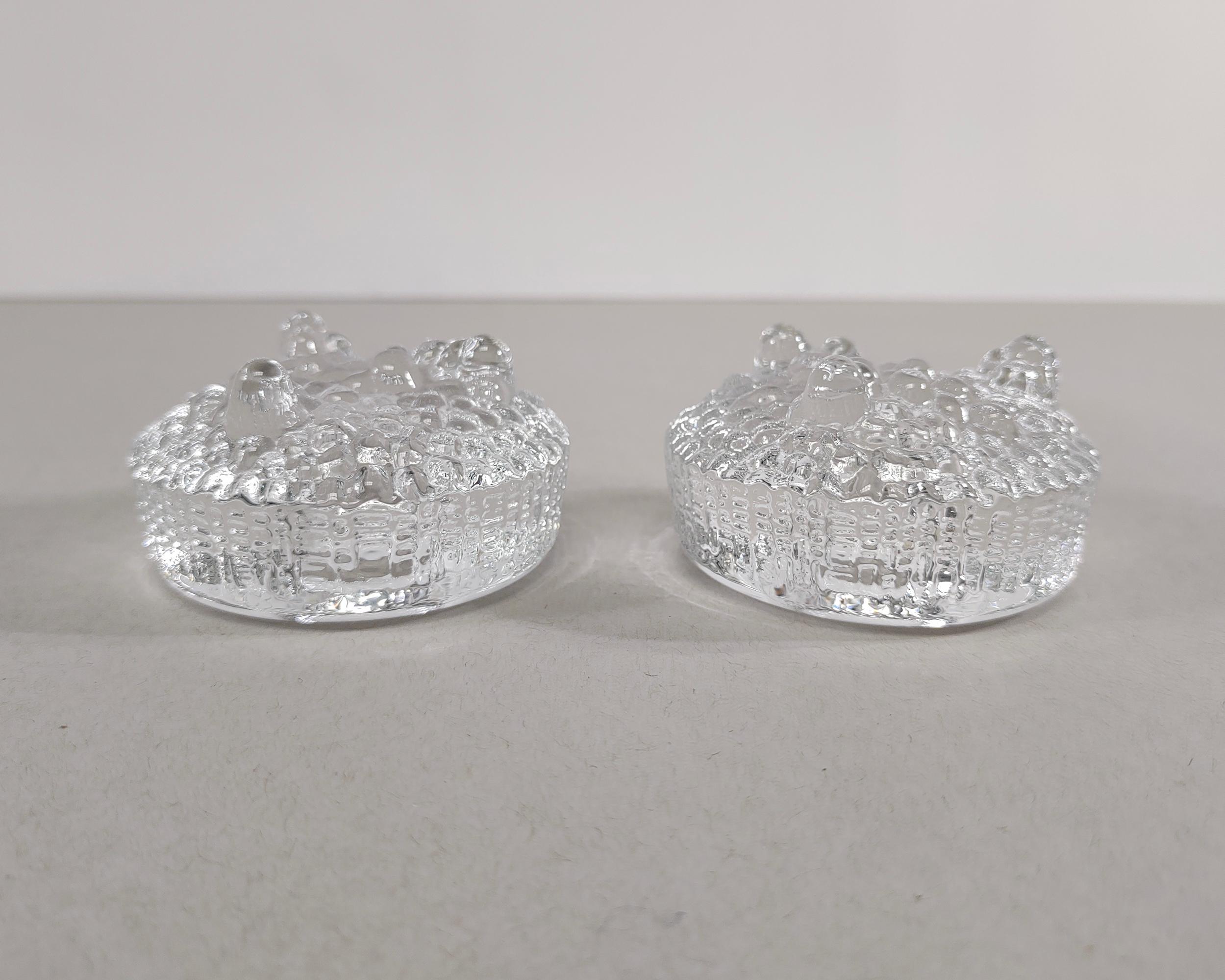 Finnish Pair of 'Ultima Thule' Glass Candle Holders by Tapio Wirkkala For Sale