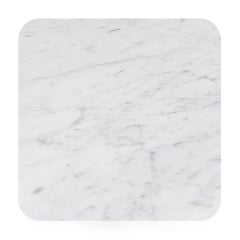 Pair of Ultra Thin White Carrara Marble Square Sidetables