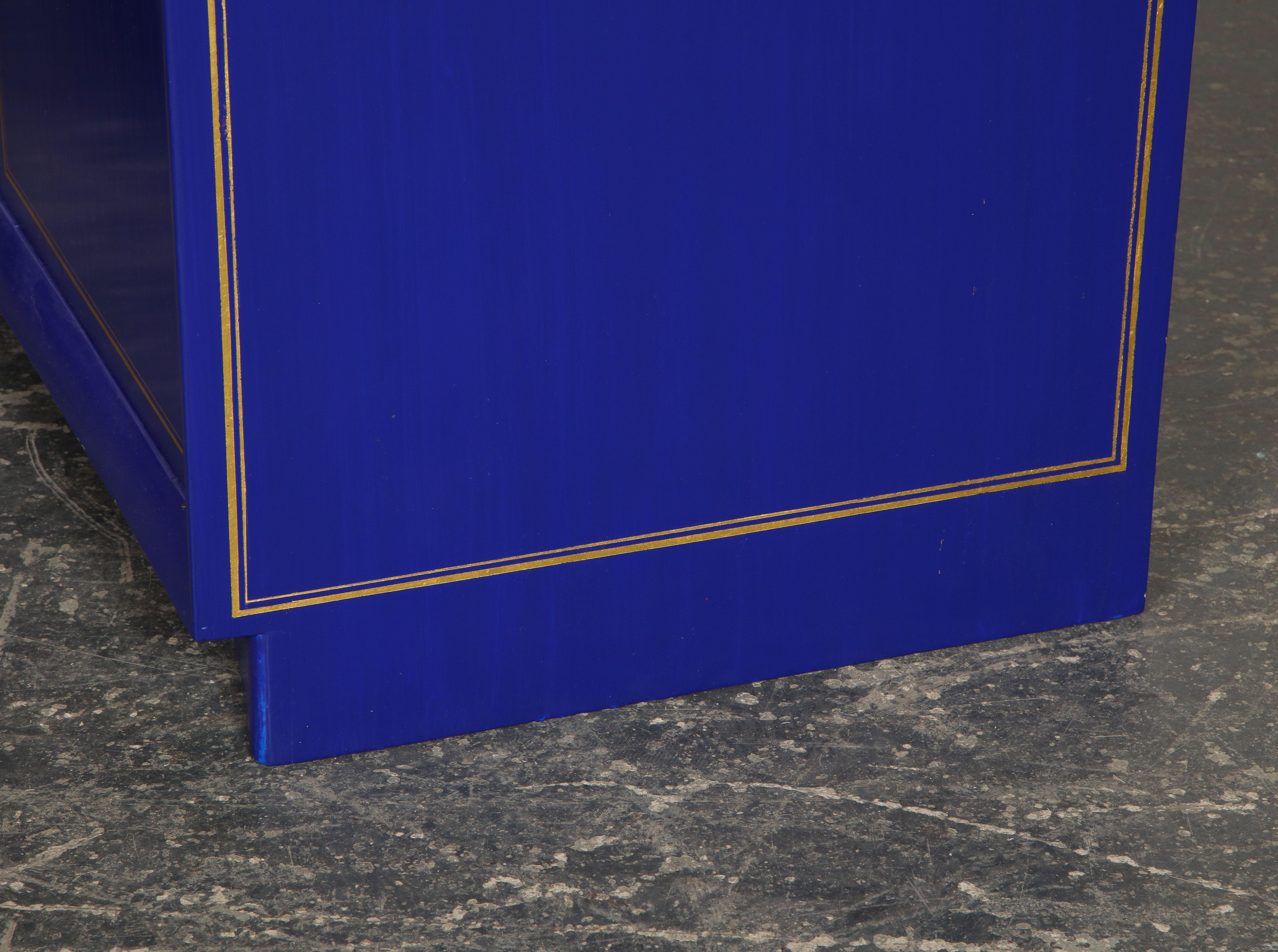 Pair of Ultramarine Blue and Gilt Side Cabinets 6