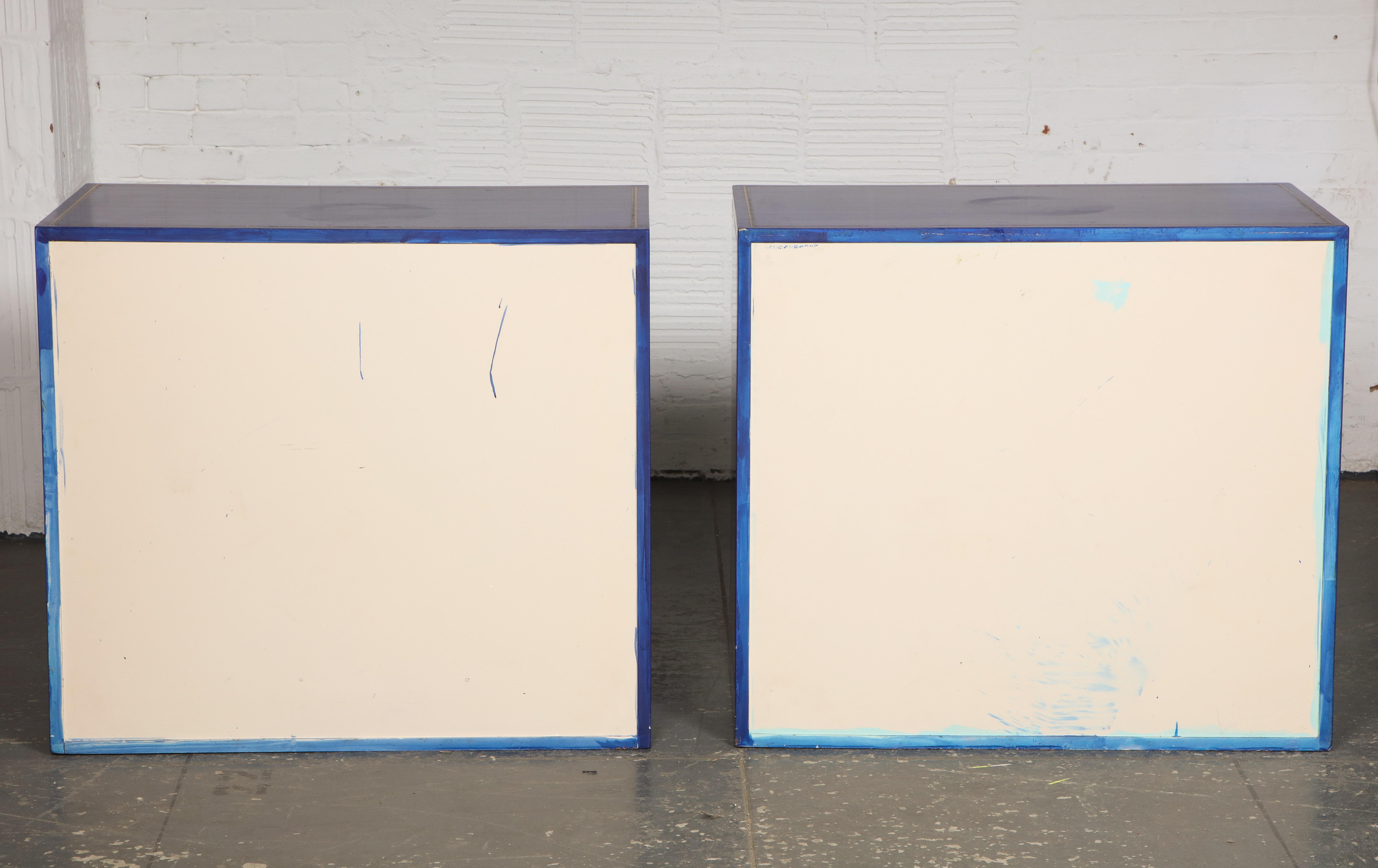 Pair of Ultramarine Blue and Gilt Side Cabinets 12