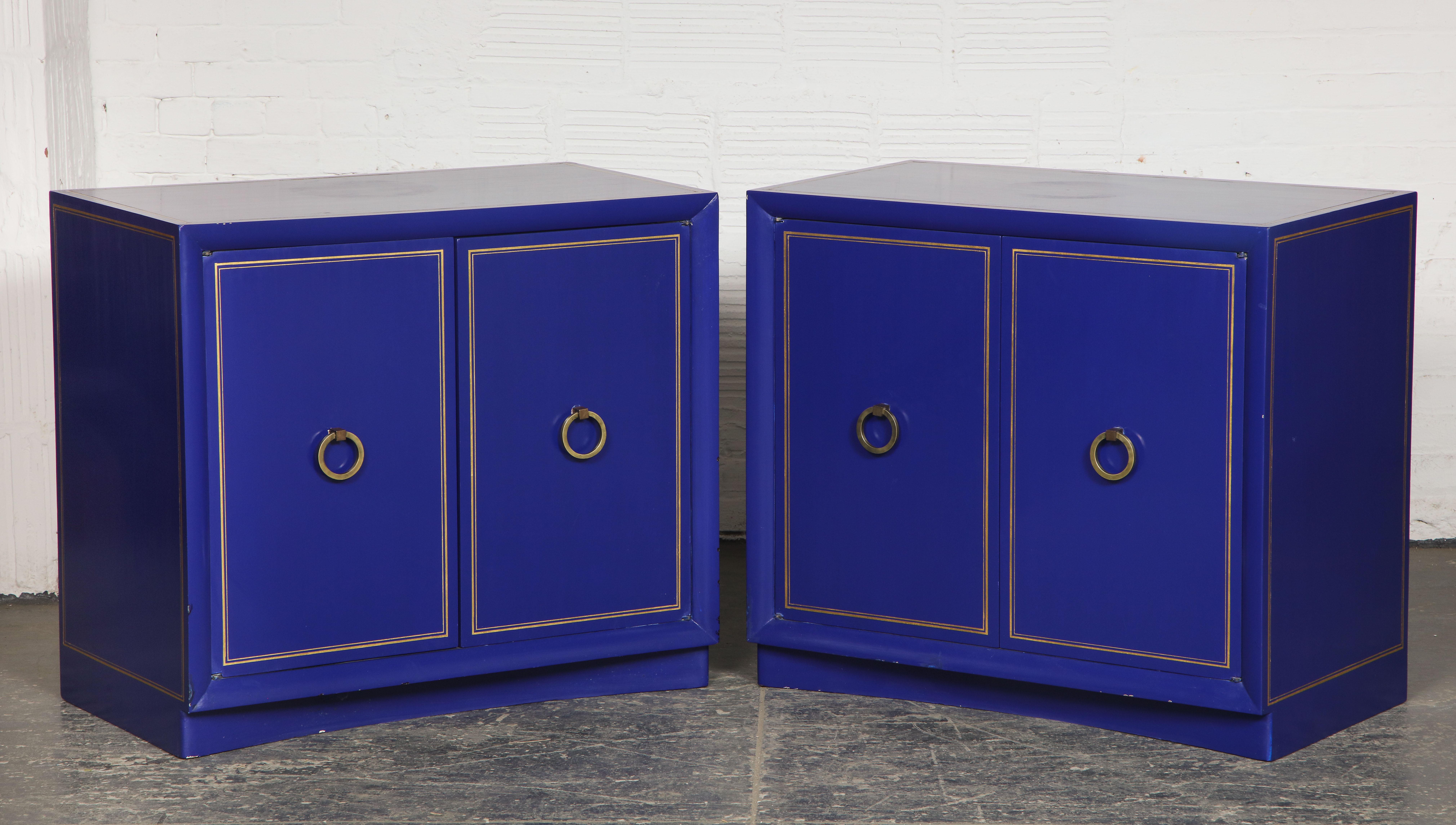 Pair of Ultramarine Blue and Gilt Side Cabinets 2