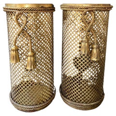 Pair of Umbrella Stands by Li Puma, Firenze, Italy, 1950's Hollywood Regency