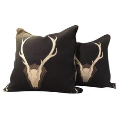 Pareja de cojines de cornamenta "Tío Buck" gris marengo con insertos