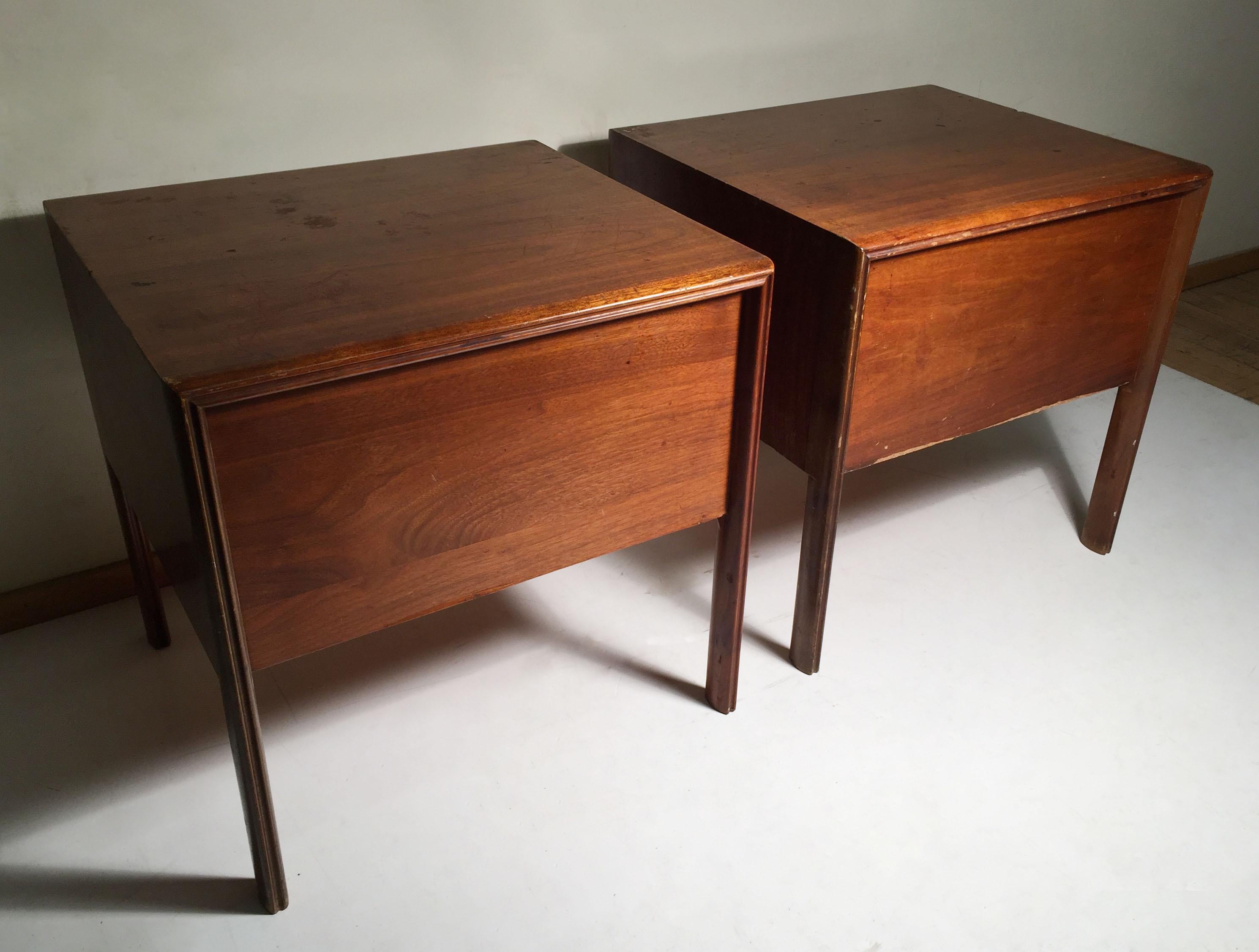 20th Century Pair of Uncommon Edmond Spence Wave Front Nightstands