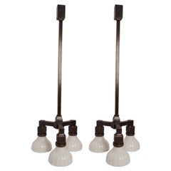 Antique Pair of Underground Furnishing Swinging Lamps, USA, 1910