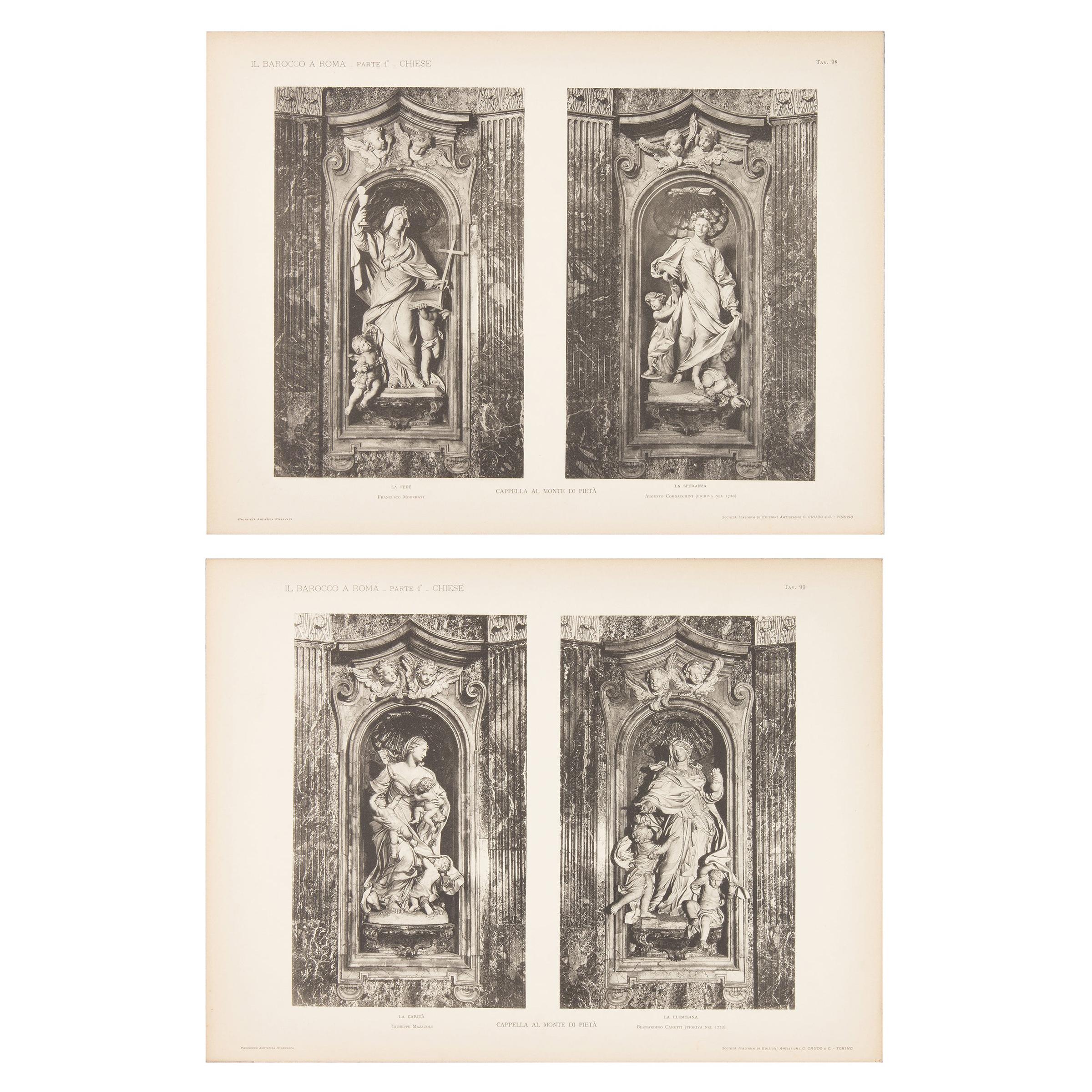 Pair of Unframed Architectural Prints, Italy, Early 1900s