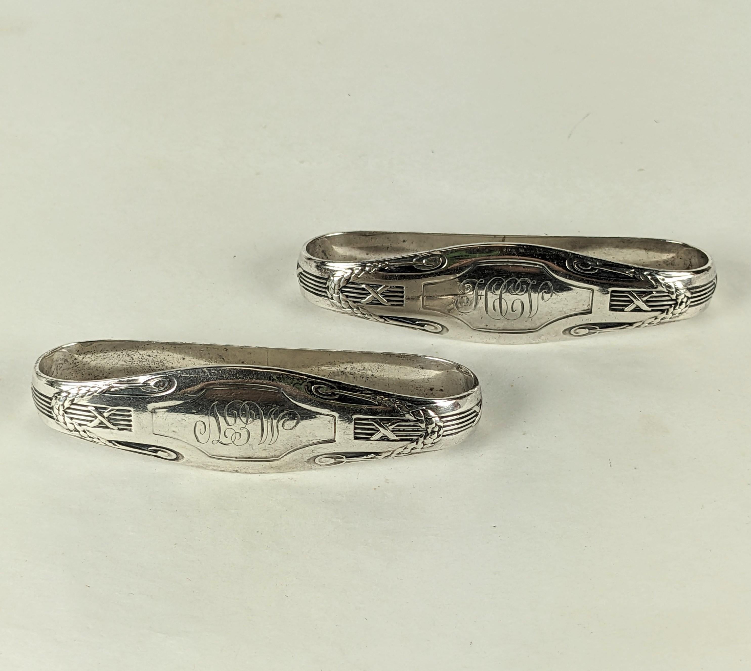 Early 20th Century Pair of Unger Brothers Edwardian Napkin Holders For Sale