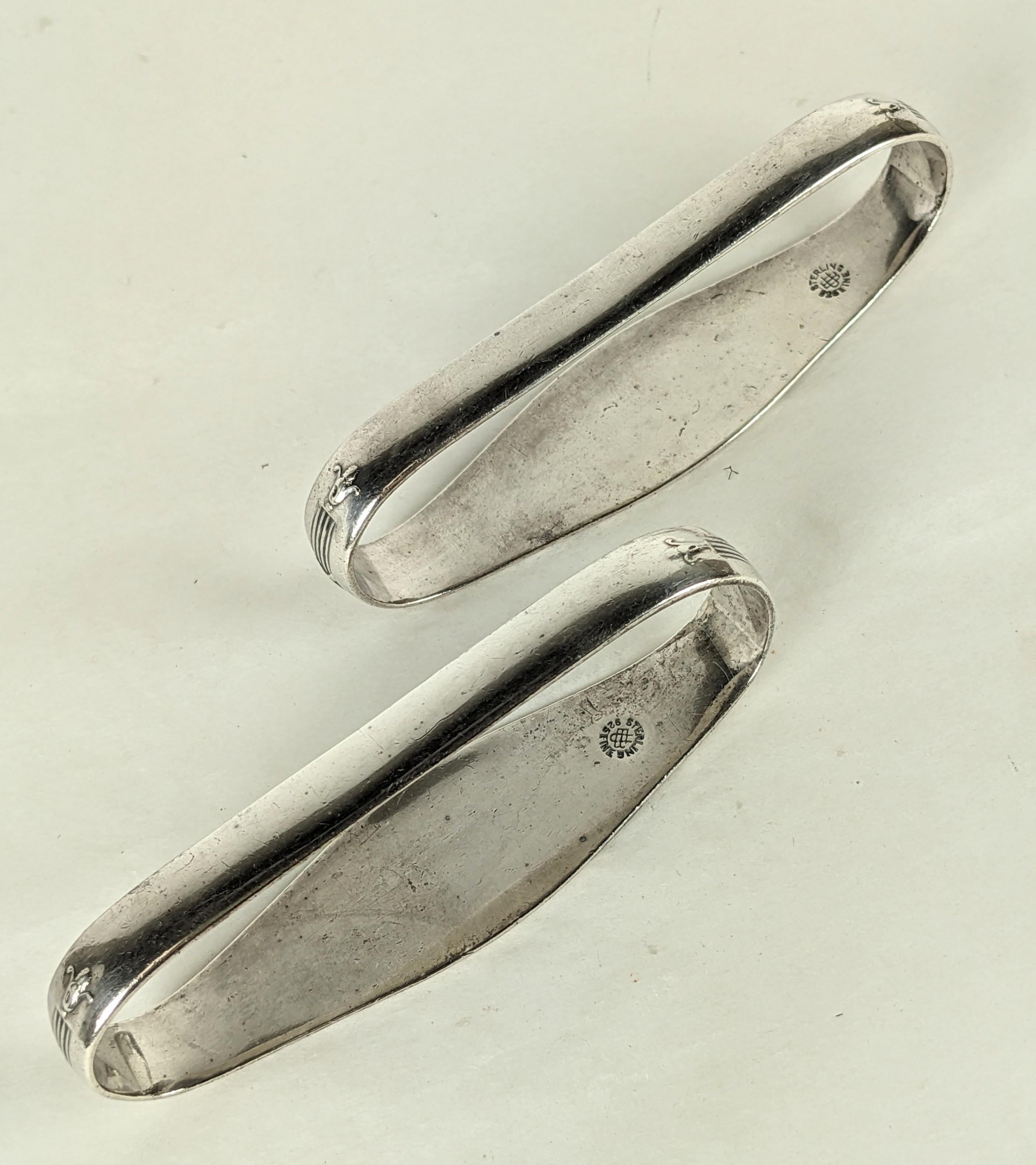Sterling Silver Pair of Unger Brothers Edwardian Napkin Holders For Sale