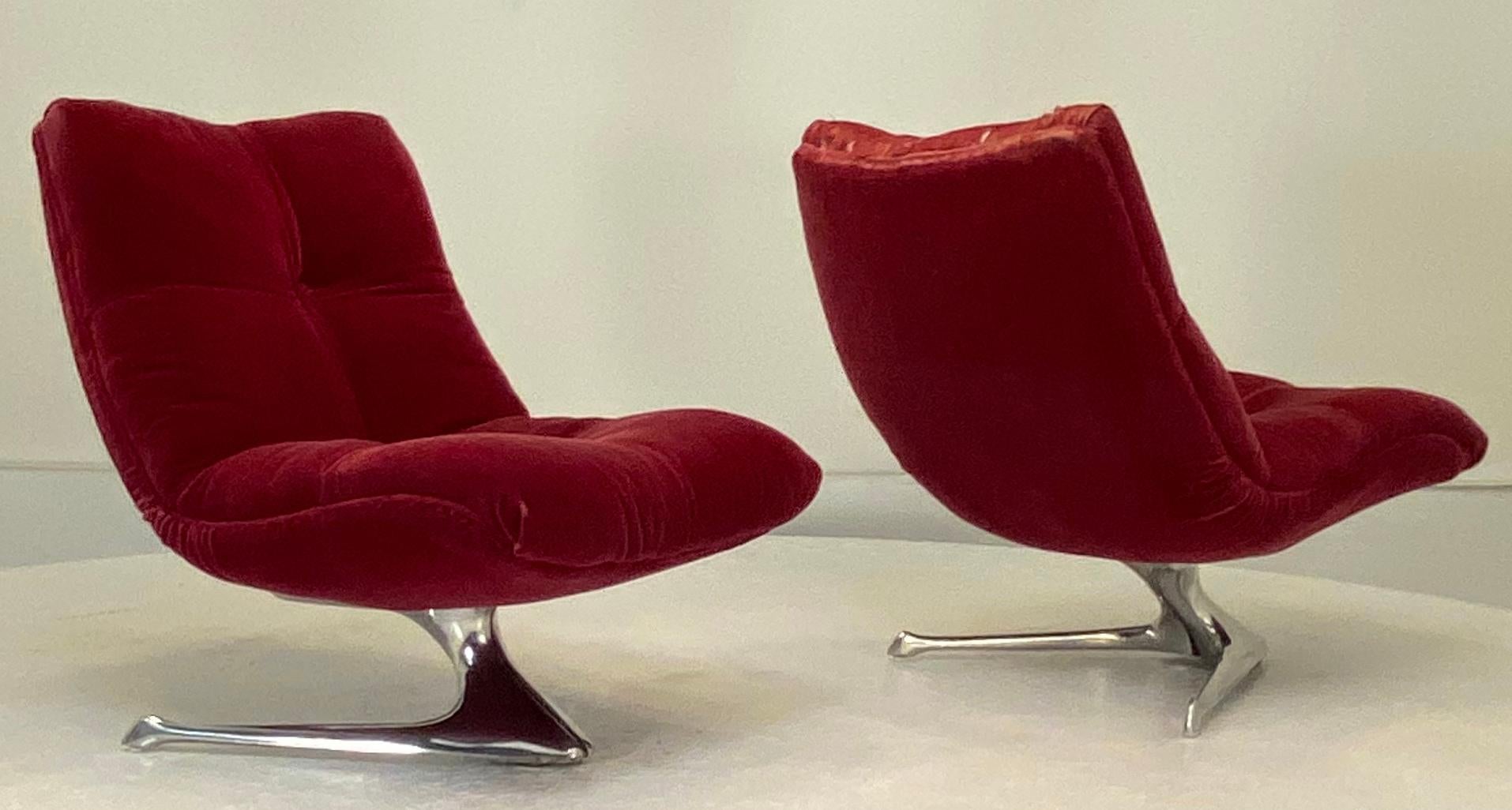 Mid-20th Century Pair of Unicorn Chairs Vladimir Kagan, 1963
