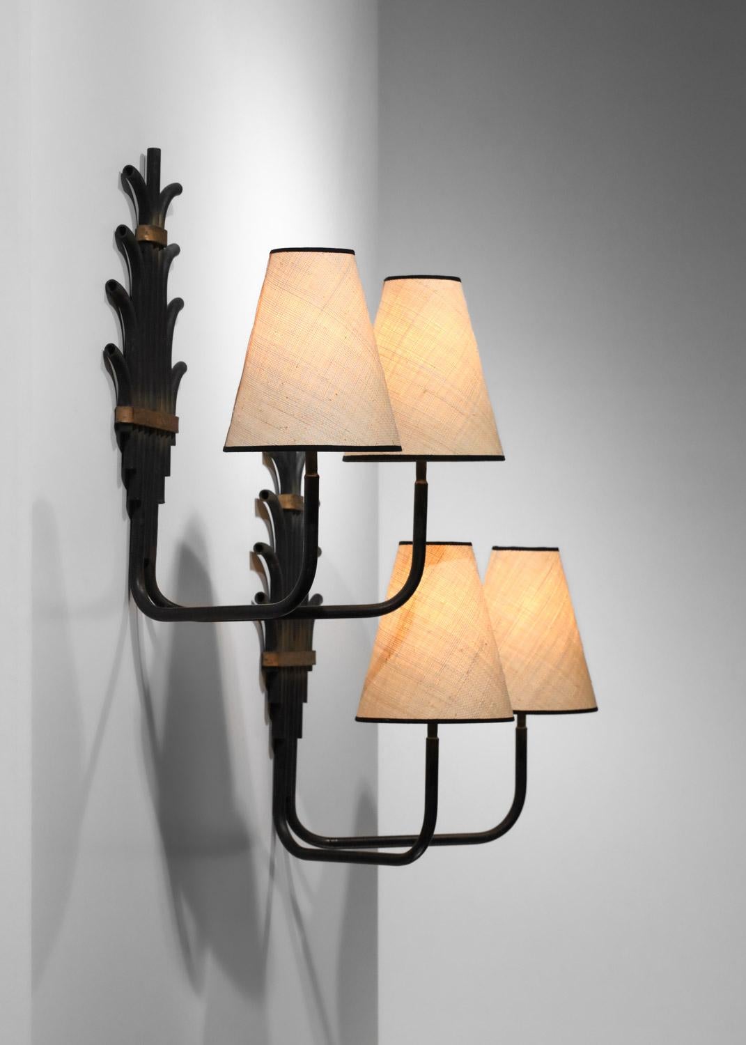 Pair of unidentified sconces from the 50's - E182 In Good Condition In Ternay, Auvergne-Rhône-Alpes