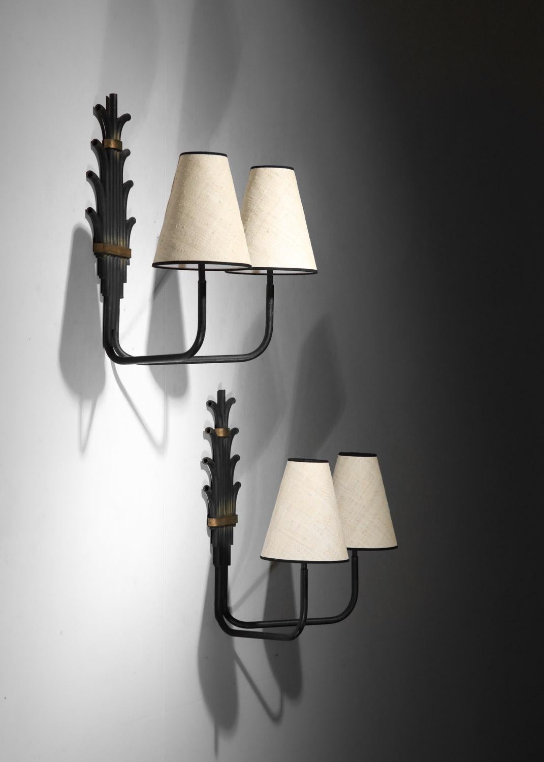 Metal Pair of unidentified sconces from the 50's - E182