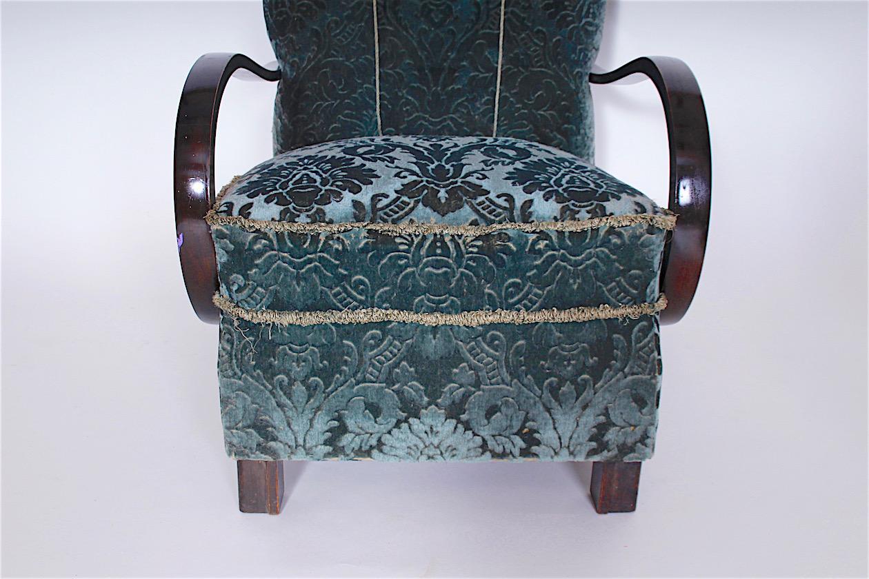 Fabric Pair of Unique Armchairs, 1930s