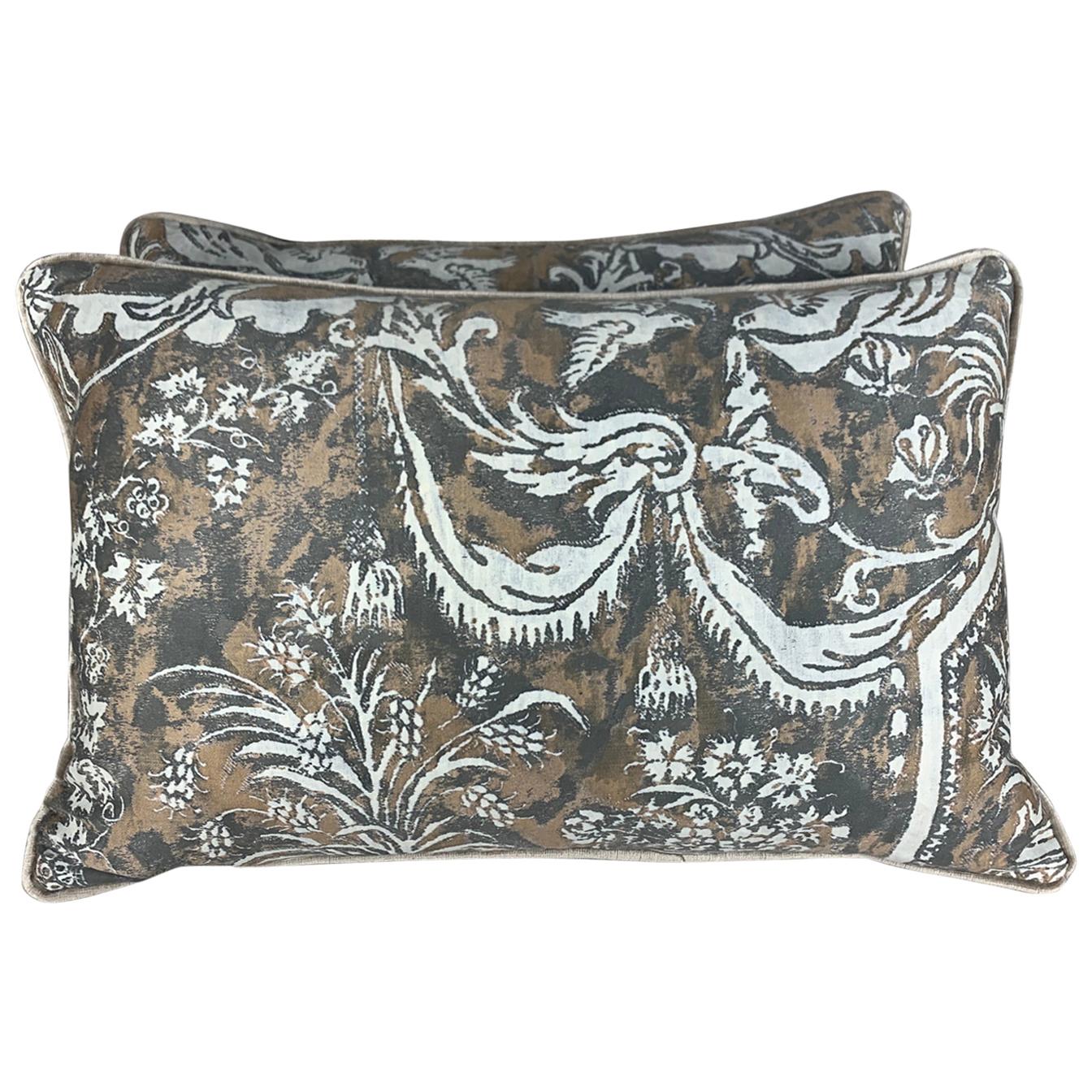 Pair of Unique Authentic Fortuny Pillows