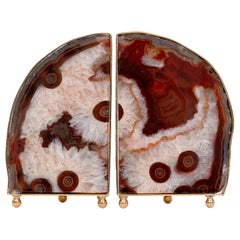 Pair of Unique Brown Agate Bookends