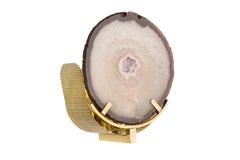 Unique Brass and Agate Stone Sconces