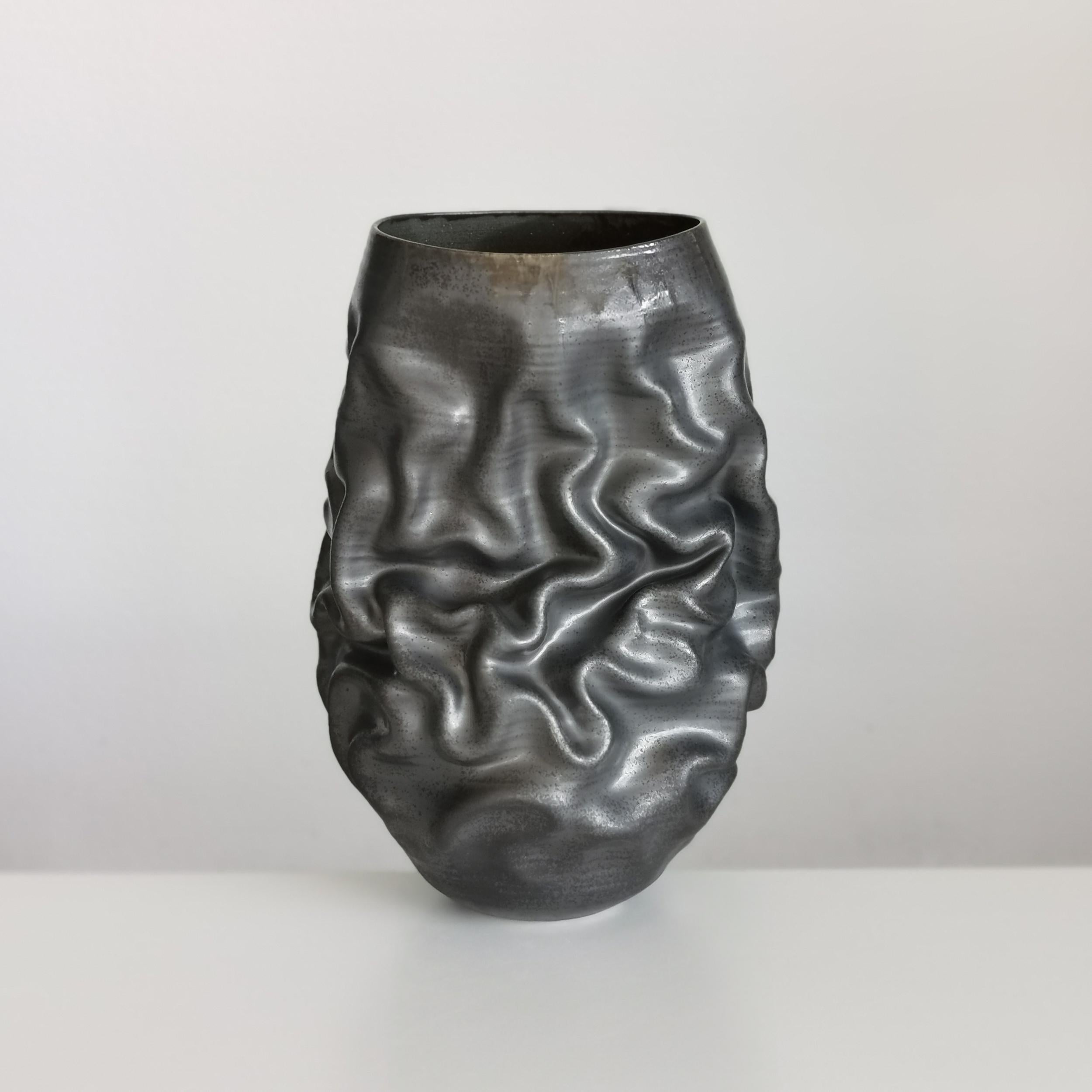 Pair of Unique Ceramic Sculptures Vessels 'Water Landscapes' Objet d'Art For Sale 2