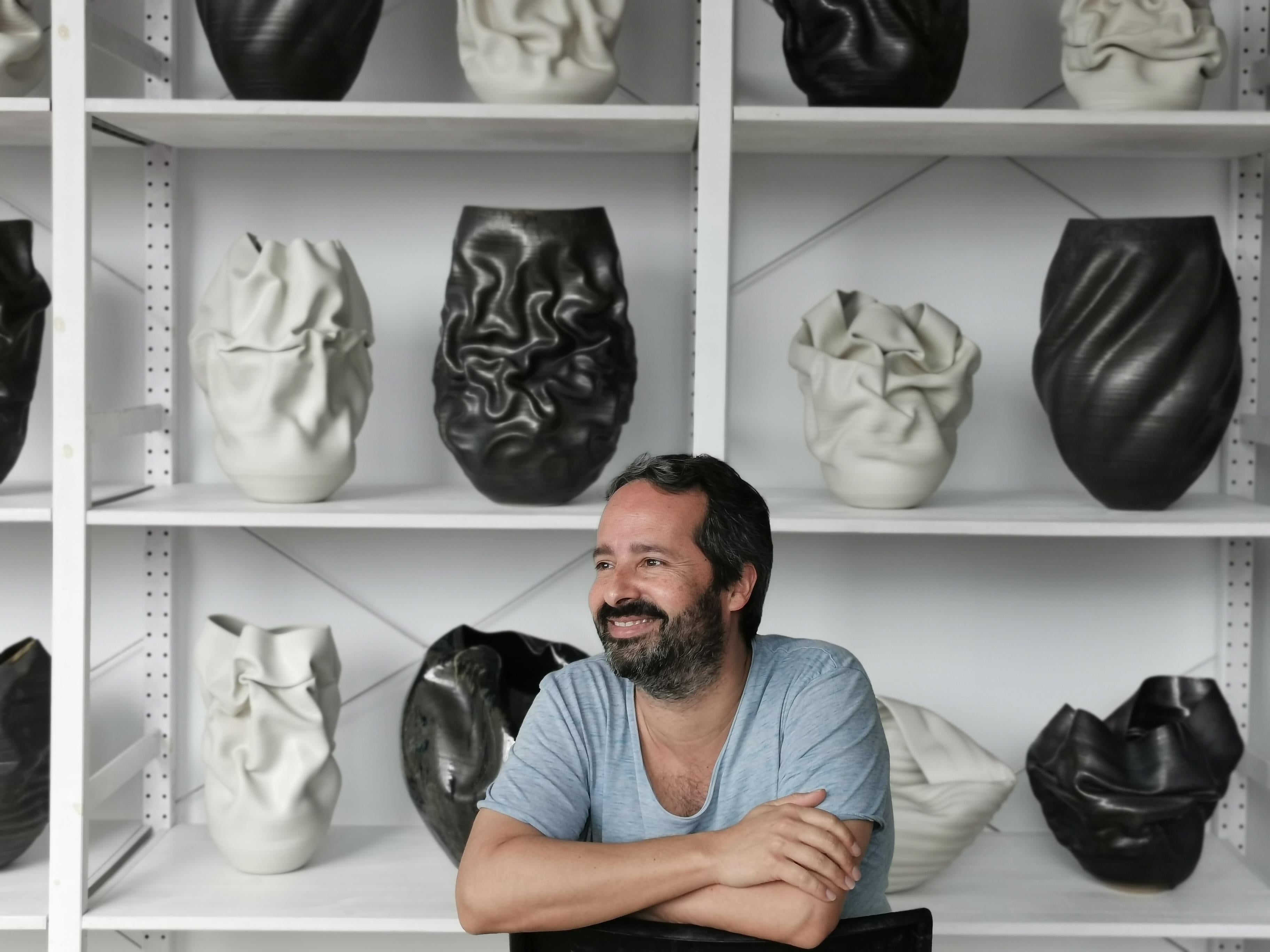 Pair of Unique Ceramic Sculptures Vessels 'Water Landscapes' Objet d'Art For Sale 10
