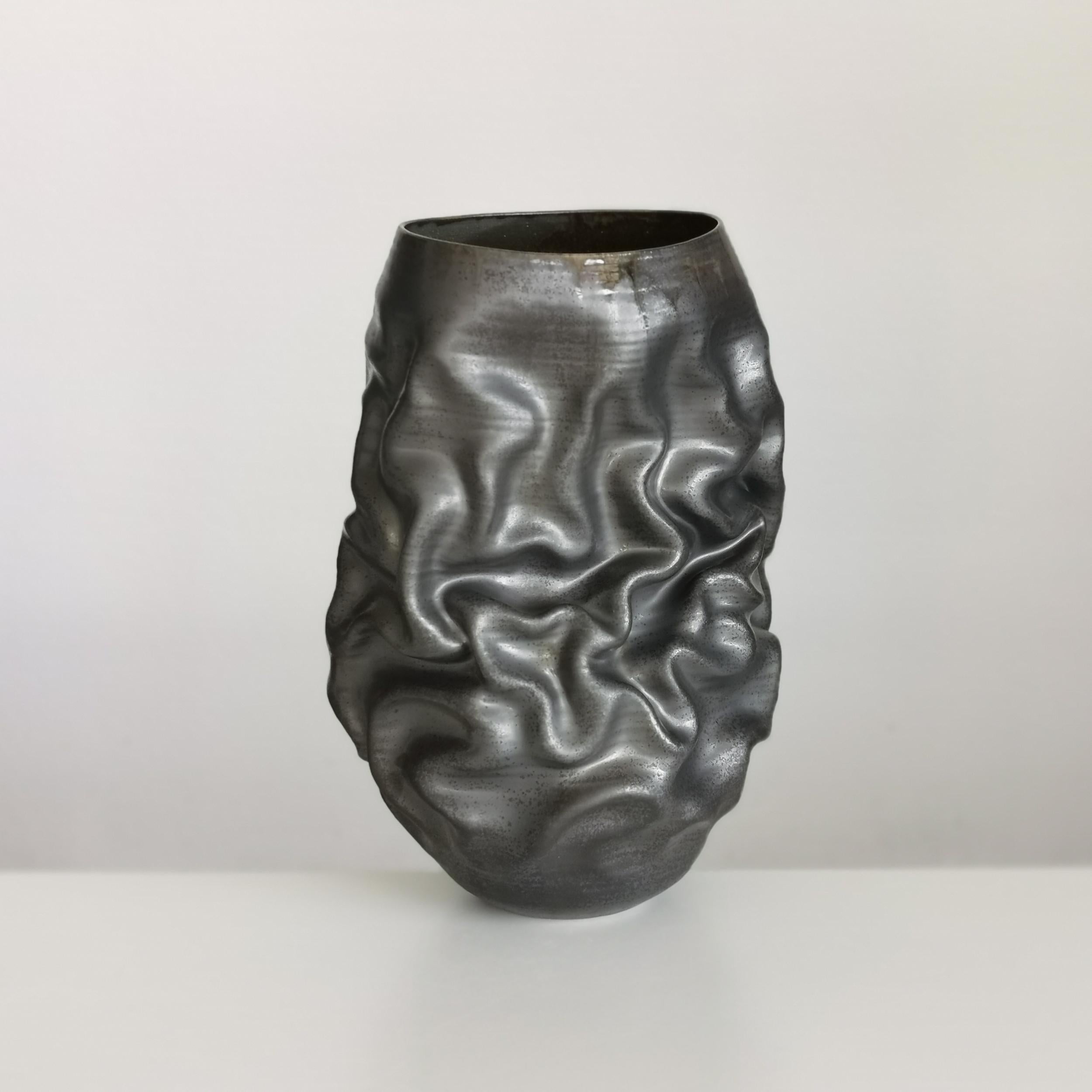 Pair of Unique Ceramic Sculptures Vessels 'Water Landscapes' Objet d'Art For Sale 1