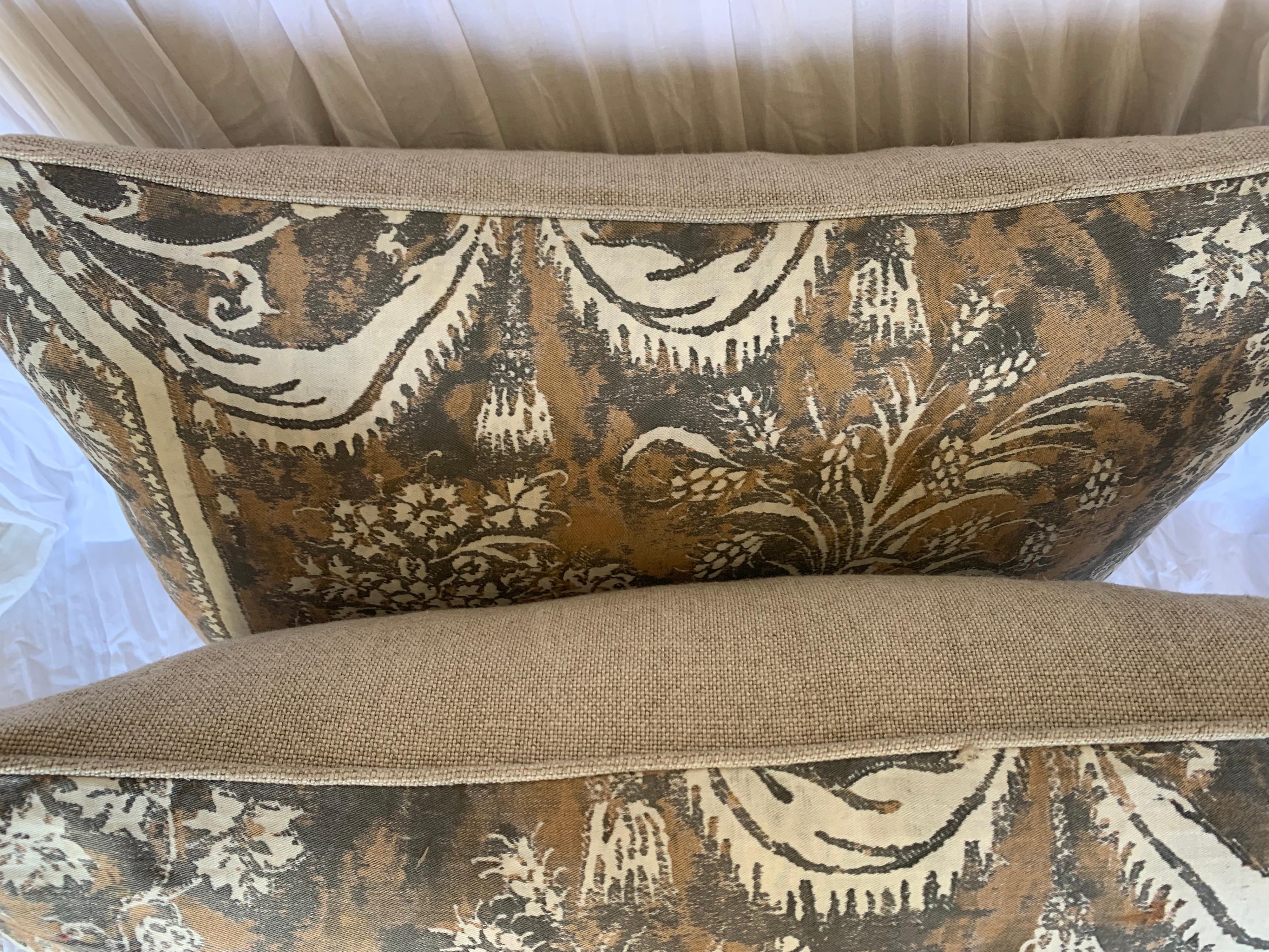 Cotton Pair of Unique Fortuny Pillows w/ Sphinxes For Sale