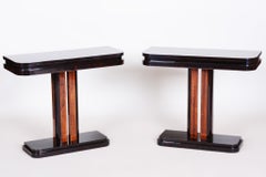 Pair of Unique French Artdeco Bed-Side Tables, High Gloss, Makasar, 1920s