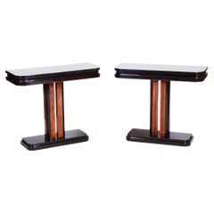 Pair of Unique French Artdeco Bed-Side Tables, High Gloss, Makasar, 1920s