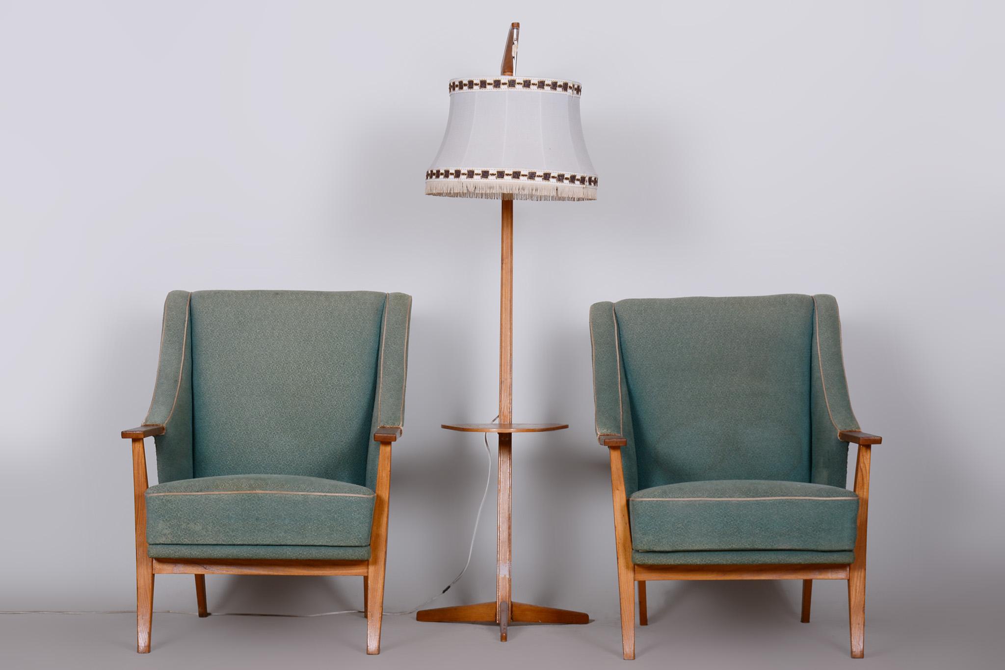Pair of Unique Green Beech ArtDeco Armchairs Made in 1940s, Denmark For Sale 3