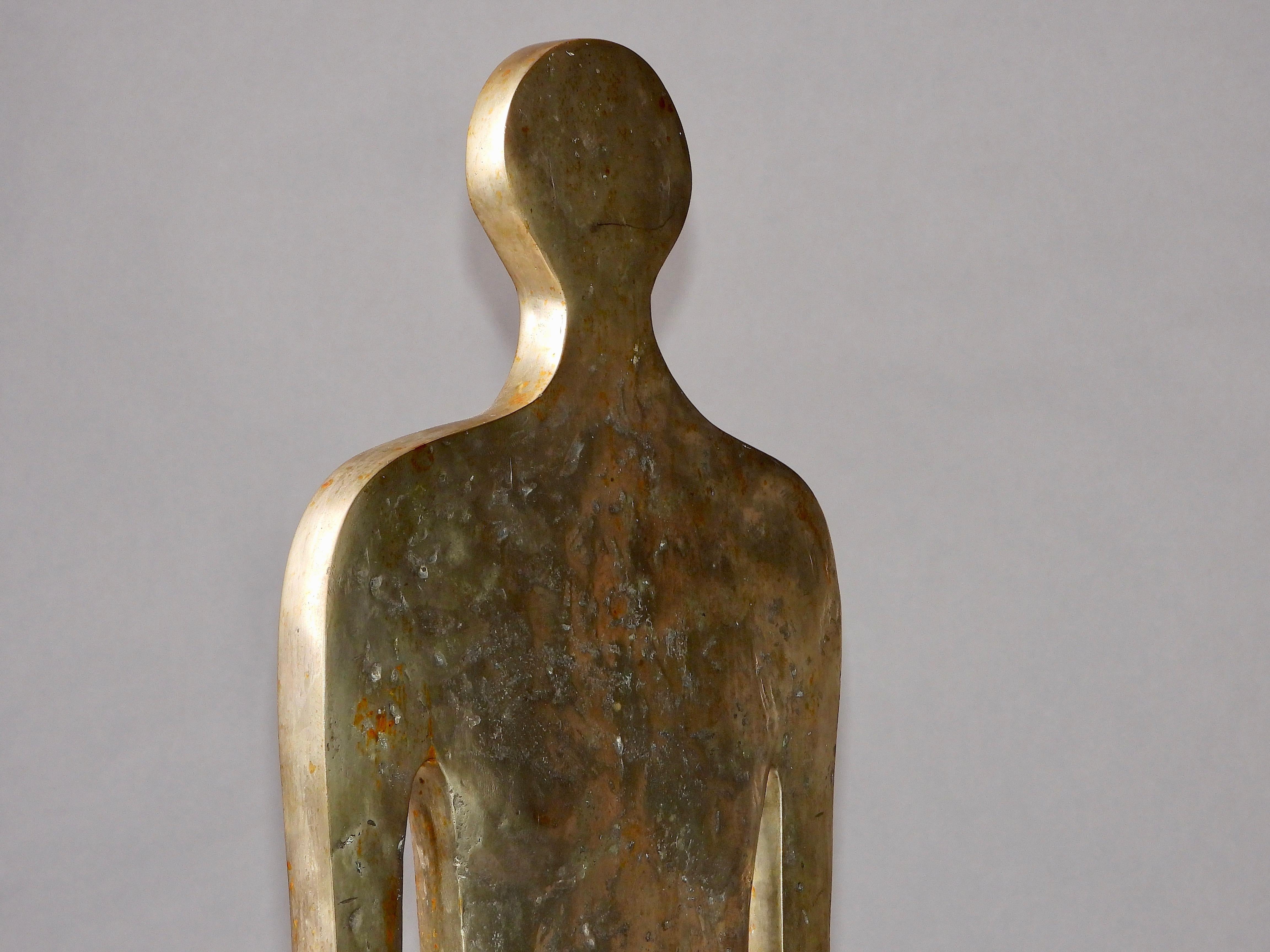 paire de chaises uniques en bronze argenté représentant un homme et une femme en vente 2