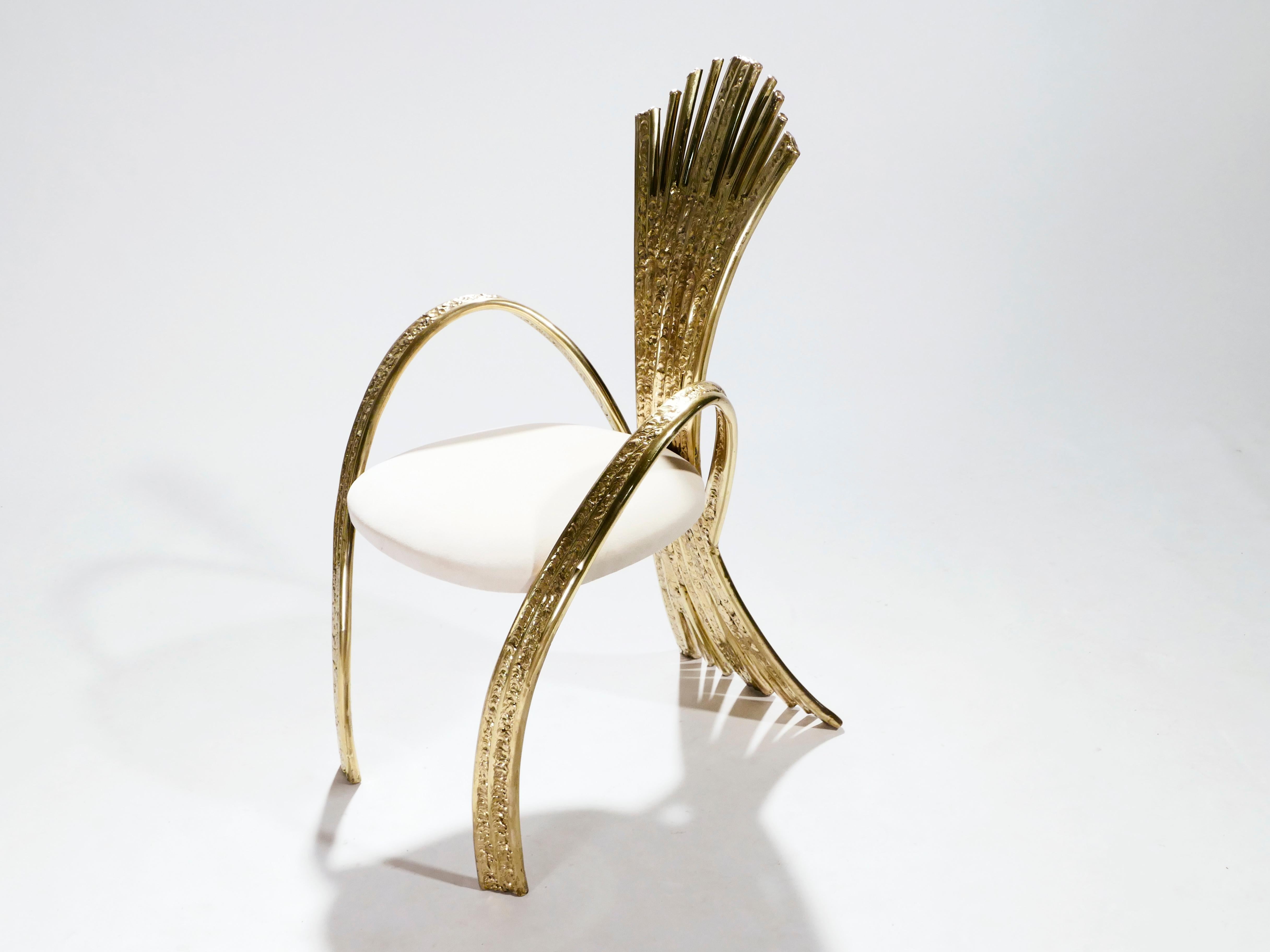 Pair of Unique Jacques Duval-Brasseur Bronze Chairs, 1970s 2