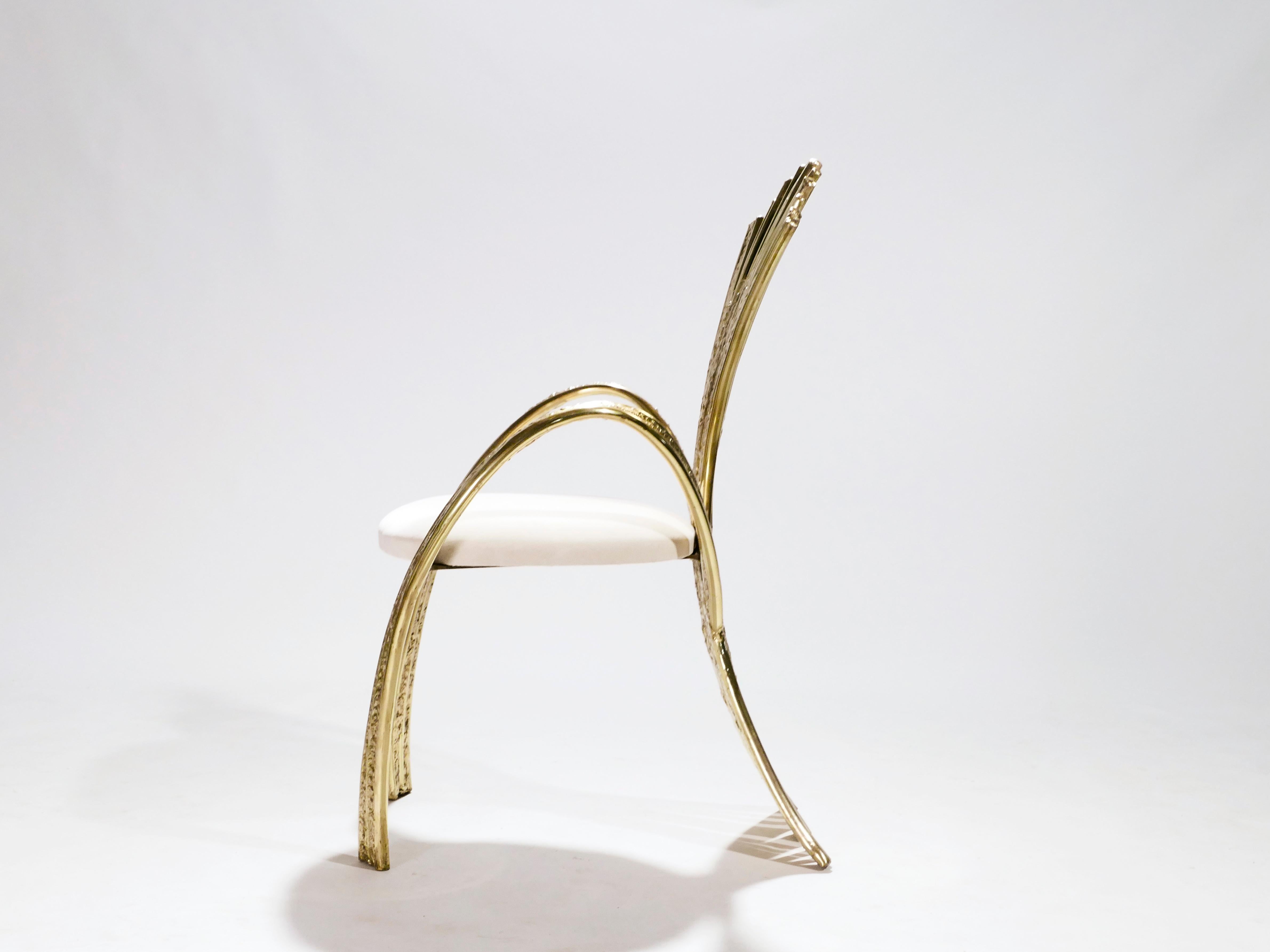 Pair of Unique Jacques Duval-Brasseur Bronze Chairs, 1970s 3