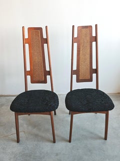 Pair of Unique Mid Century Accent Chairs upholstered in Astrakhan lambskin