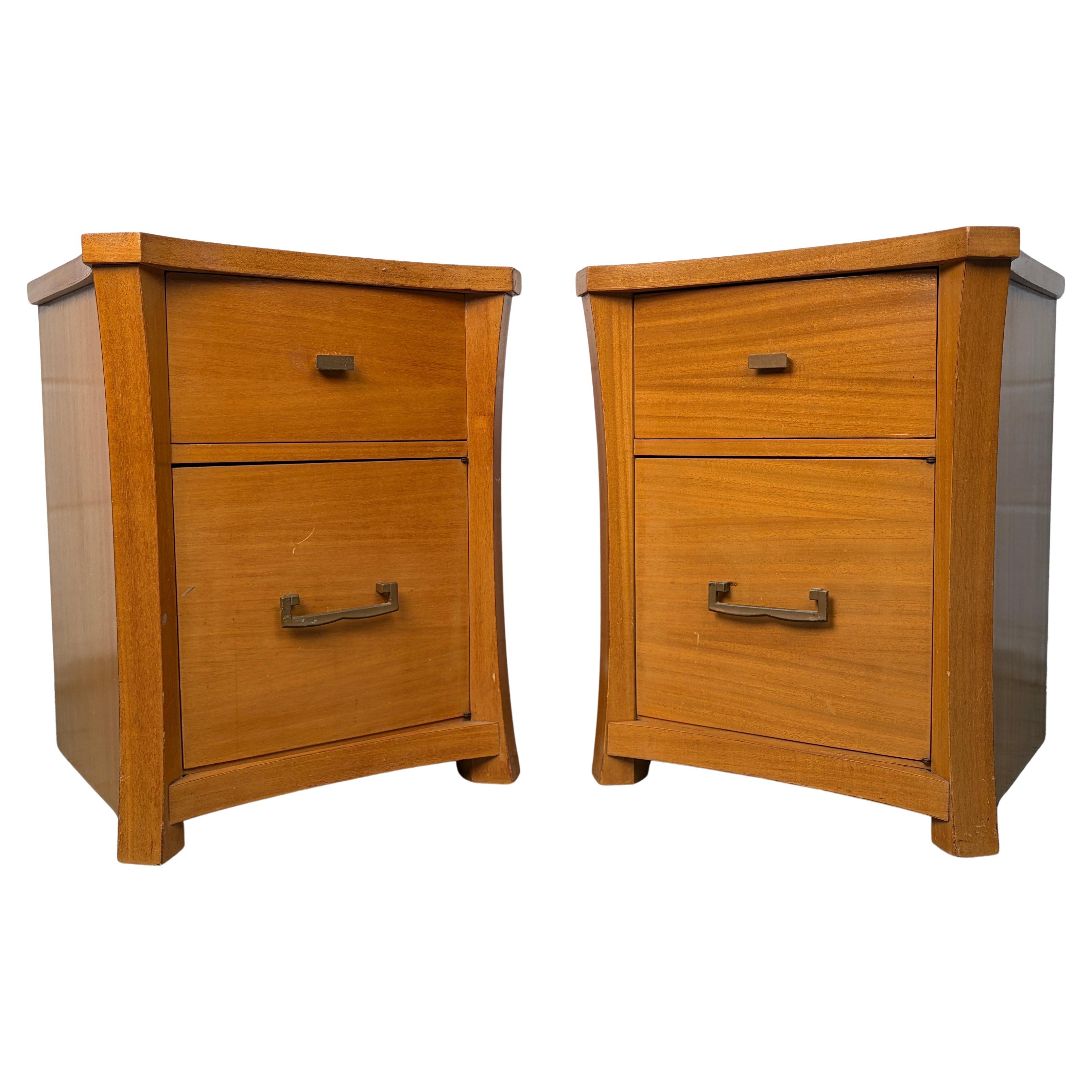 Pair of Unique Mid-Century Modern Nightstands