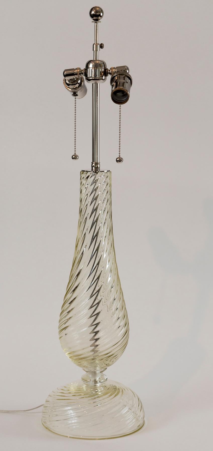 Pair of Unique Modern Murano Swirl Lamps, Contemporary For Sale 1
