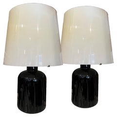 Retro Pair of Unique Murano Glass Lamps