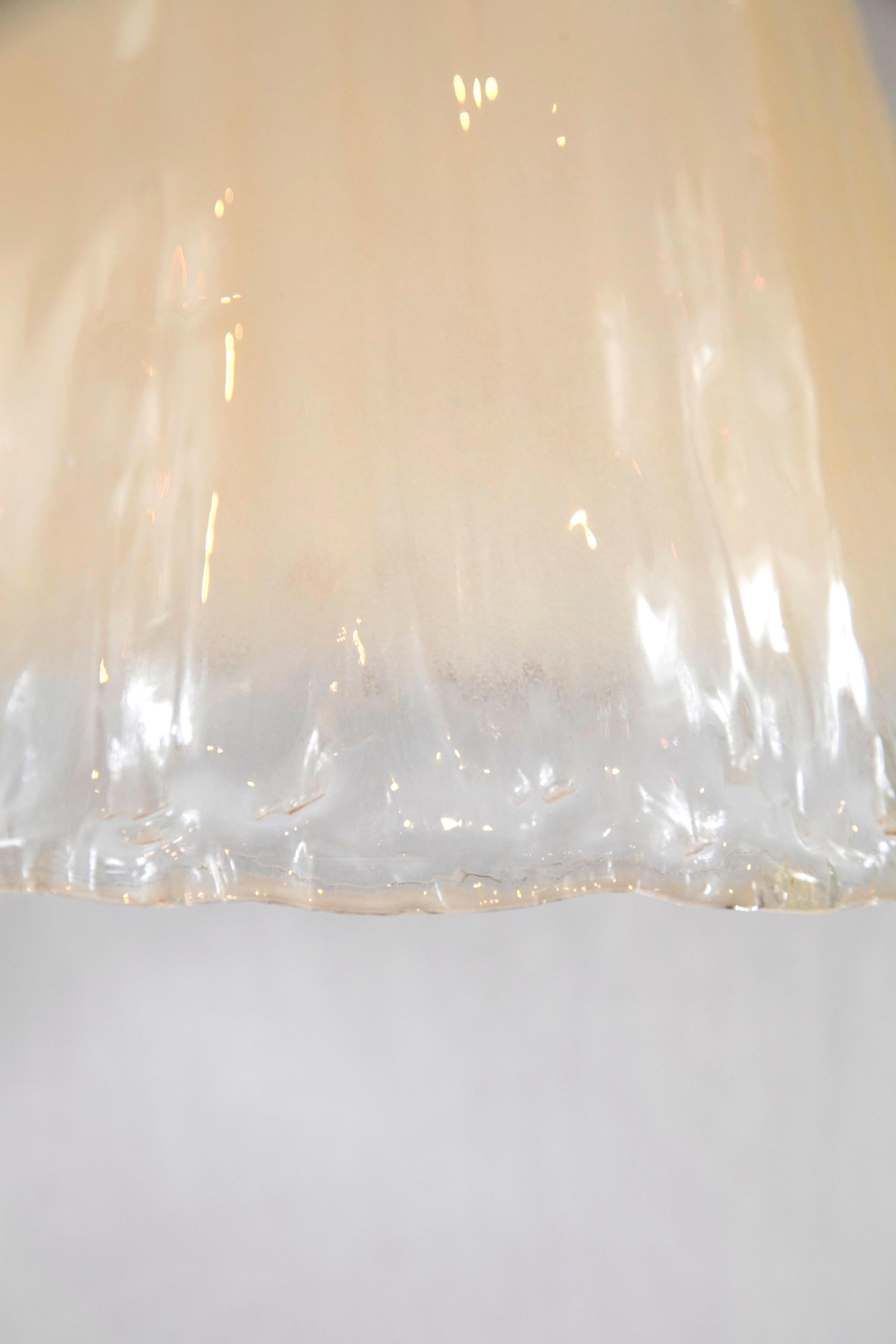 Pair of Unique Murano Oval Shade Pendant Lights For Sale 1