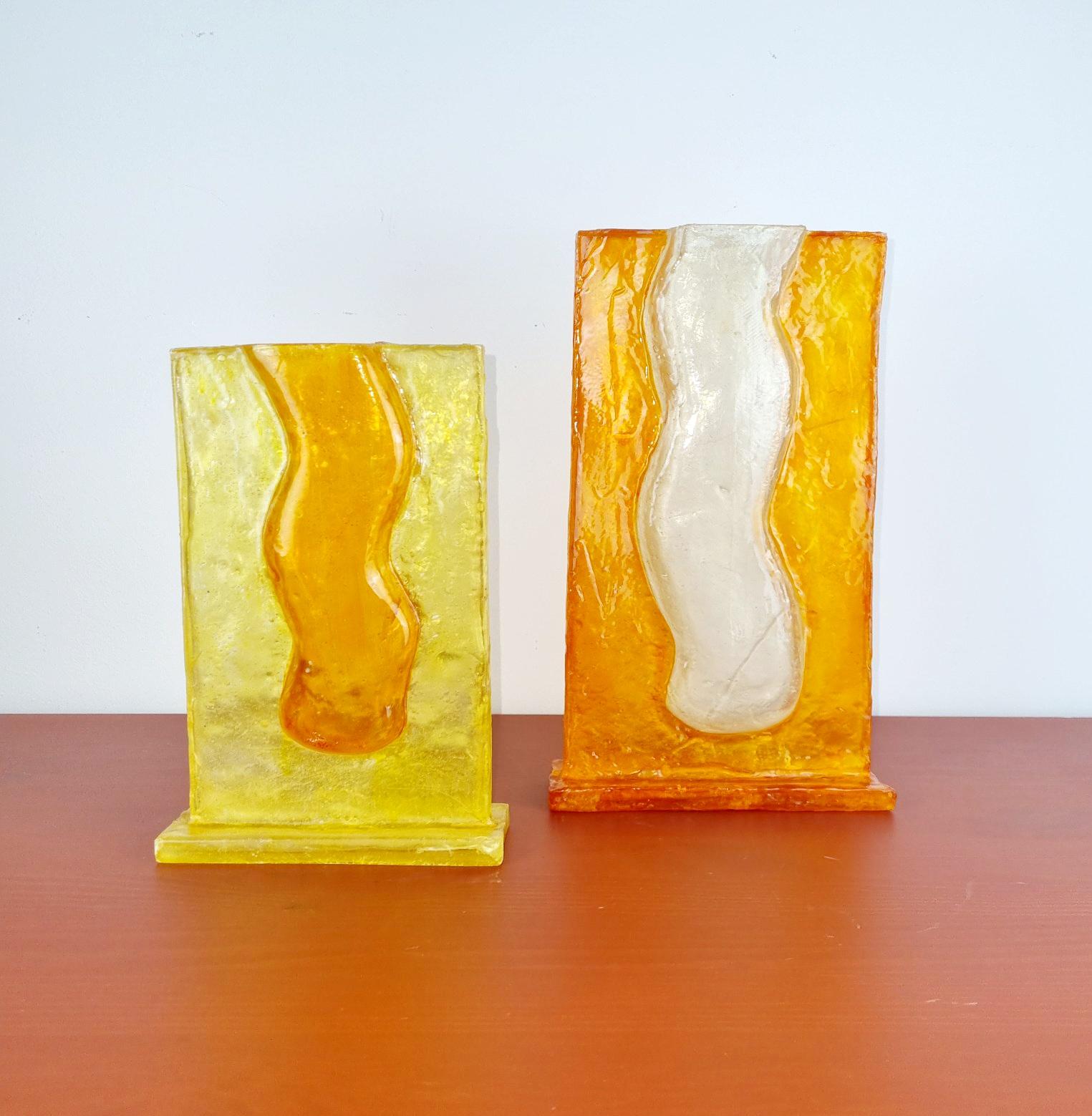 Italiano Coppia di vasi in fibra di vetro PopArt unici nel loro genere, Italia anni '70 in vendita